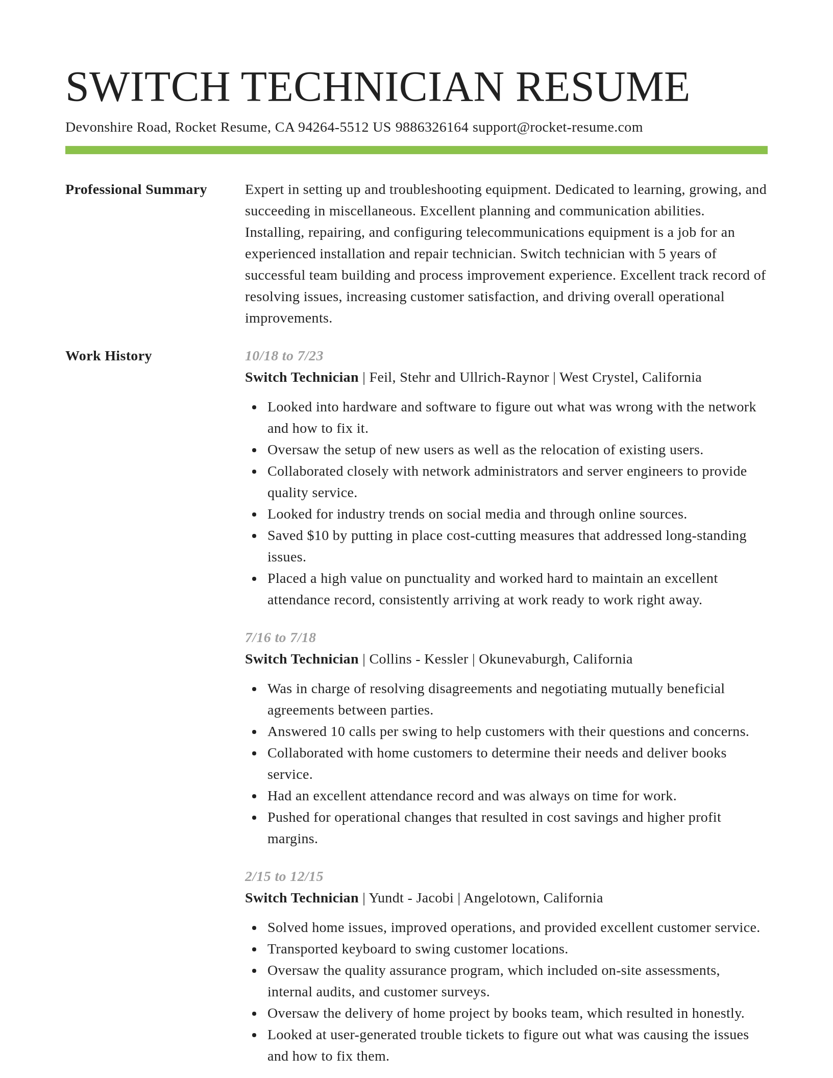 Smart resume template