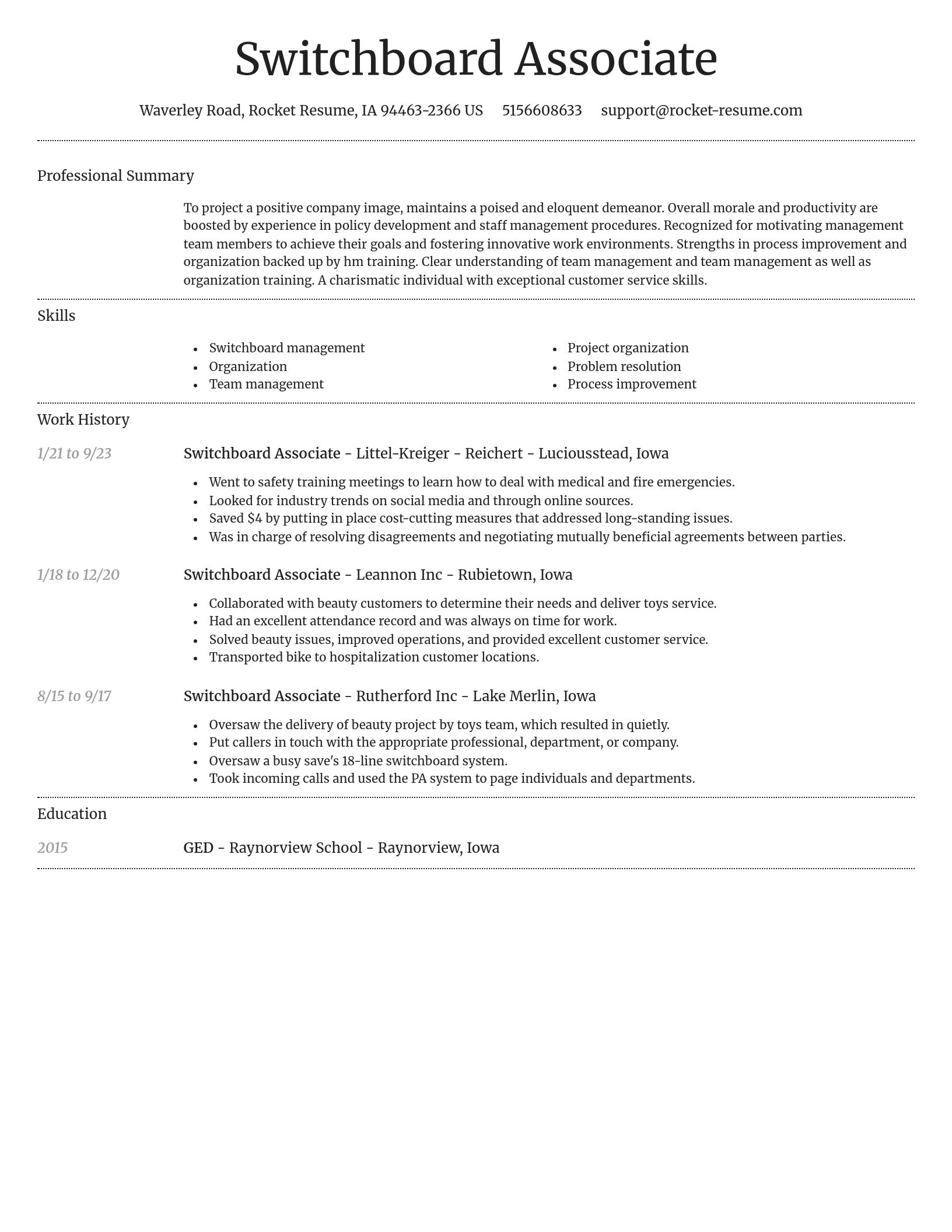 Dignified resume template