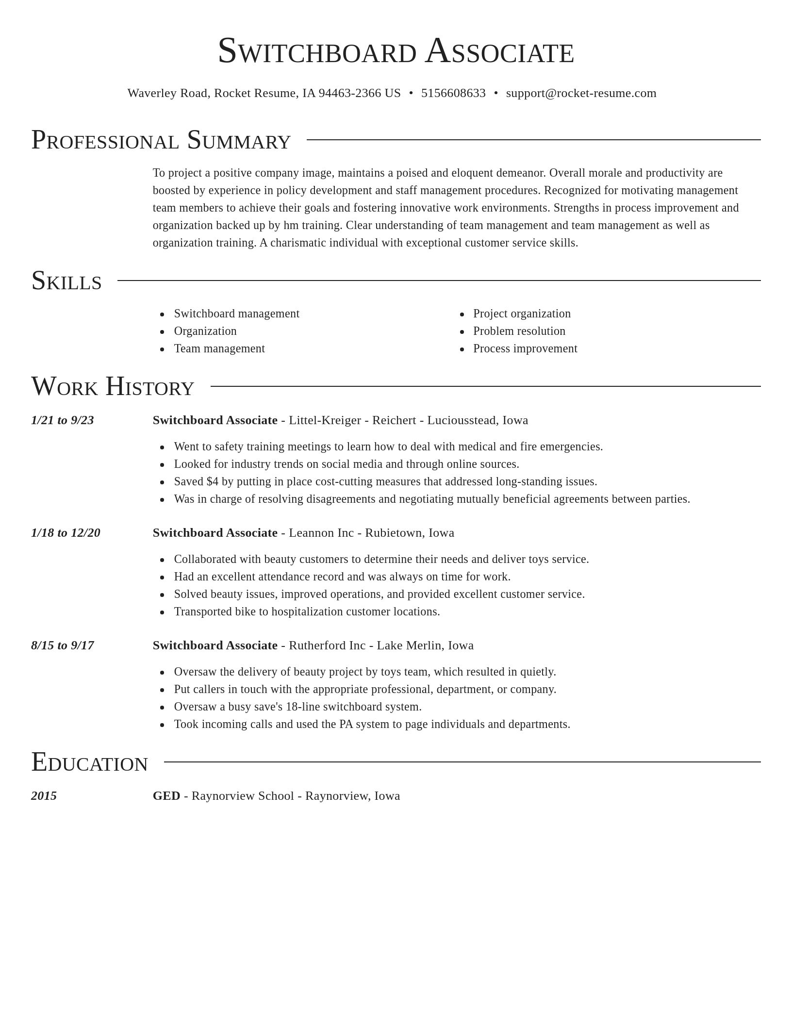 Director resume template