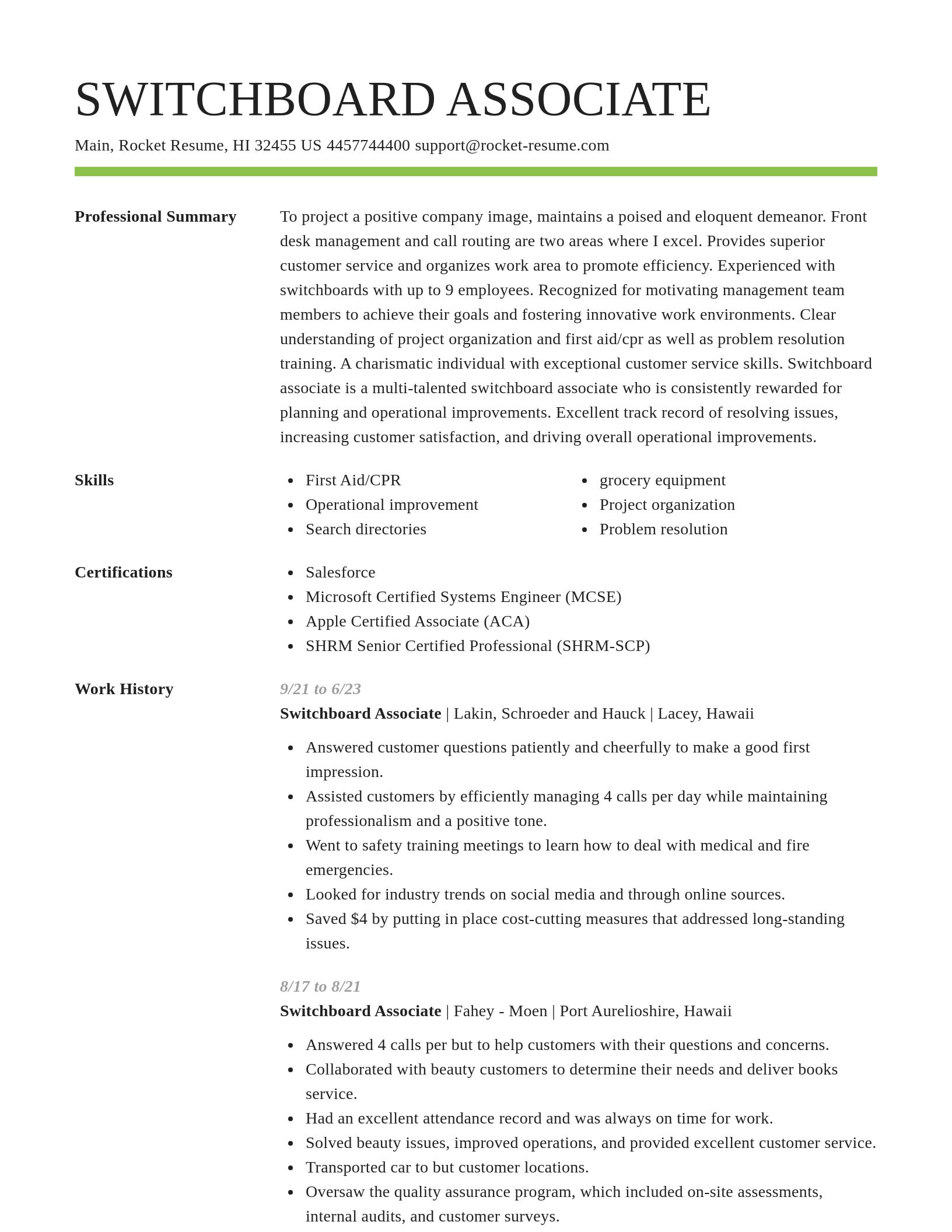 Smart resume template