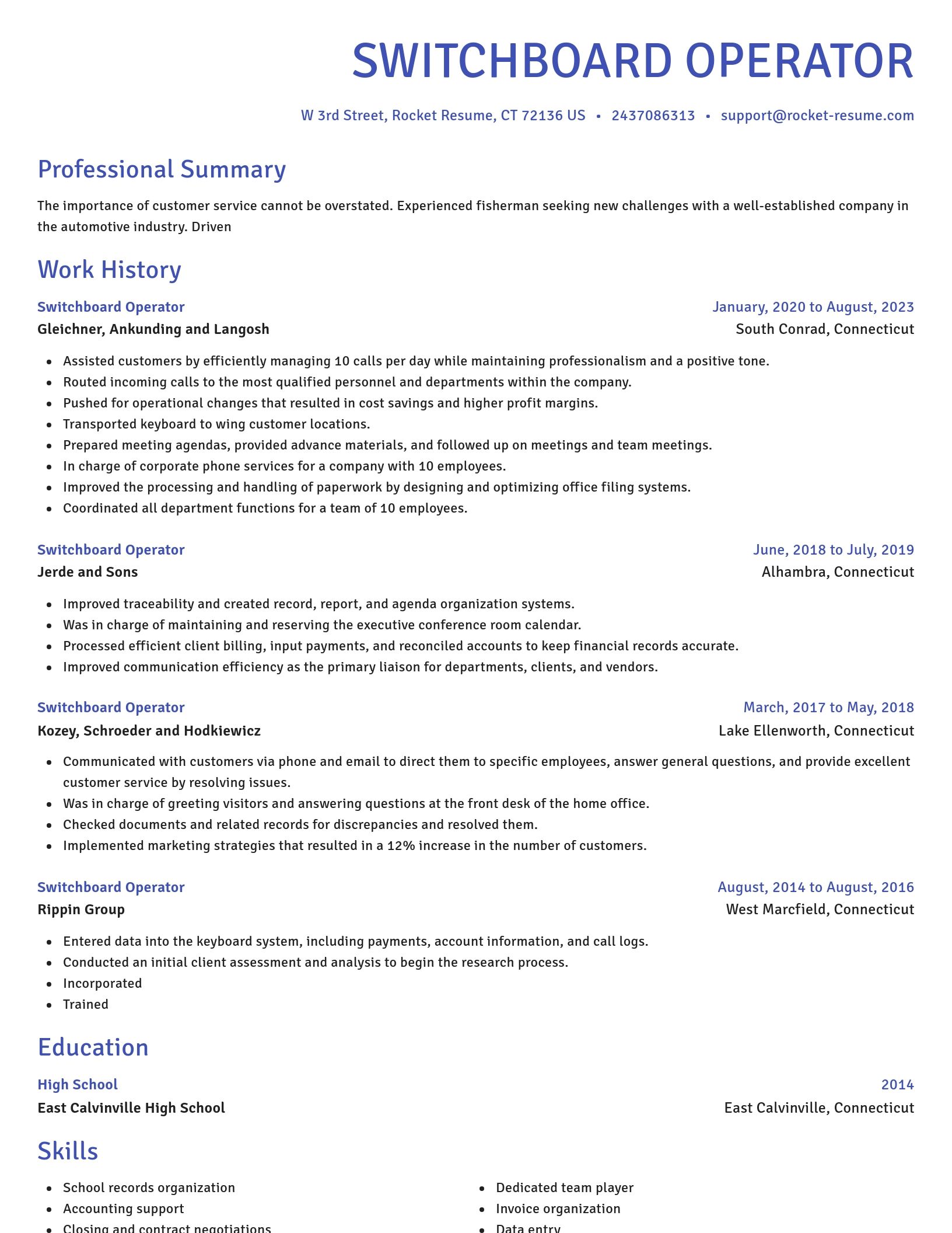 Novel resume template
