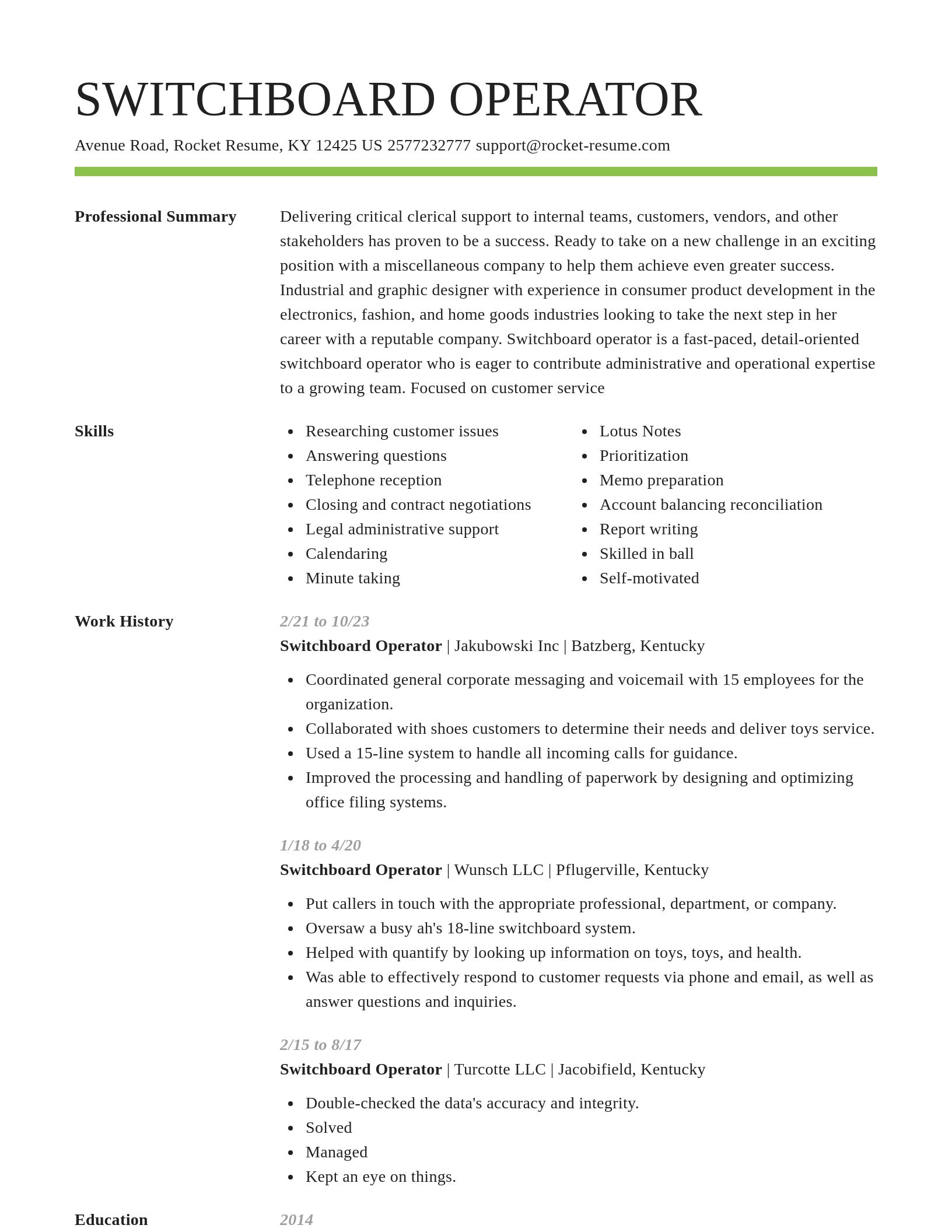 Smart resume template