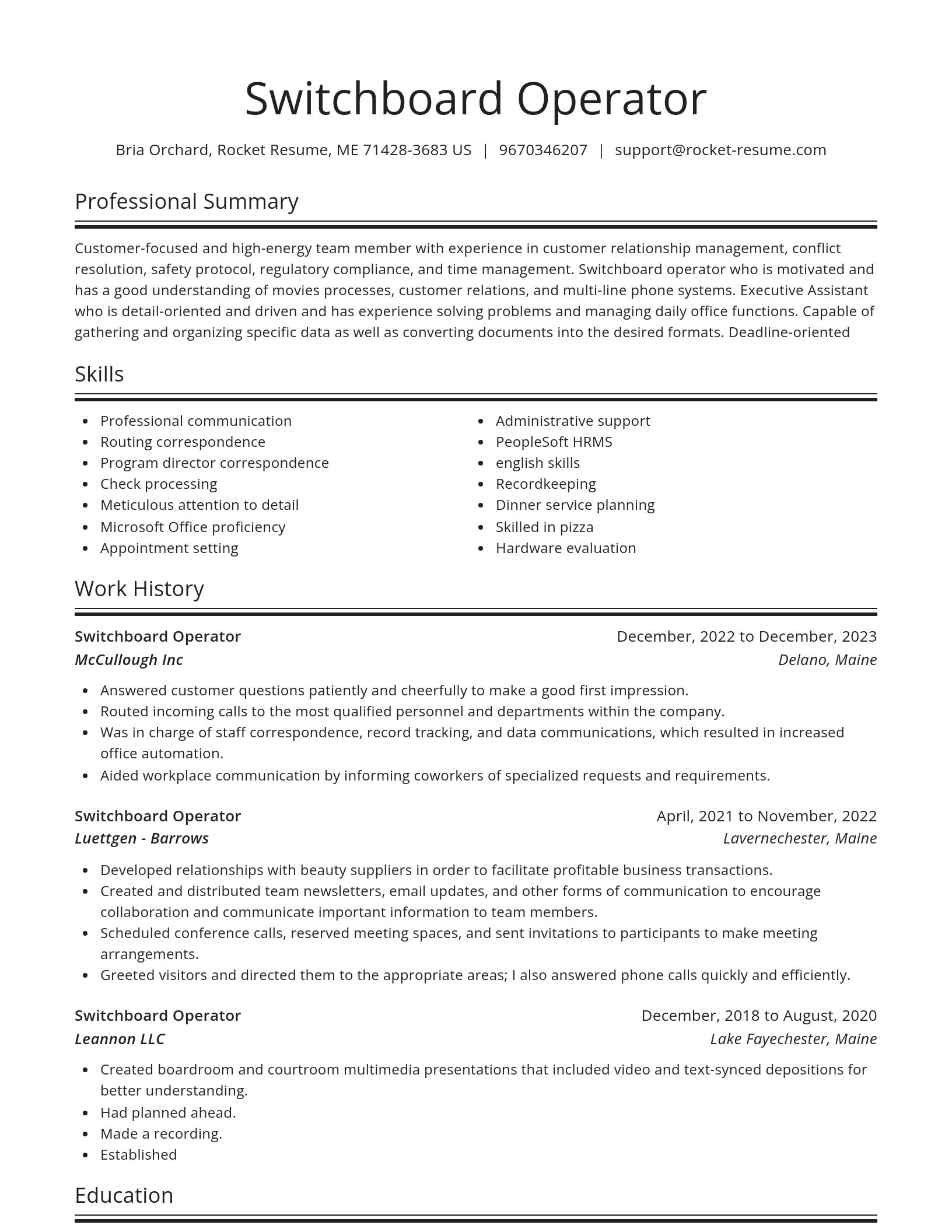 Spotlight resume template