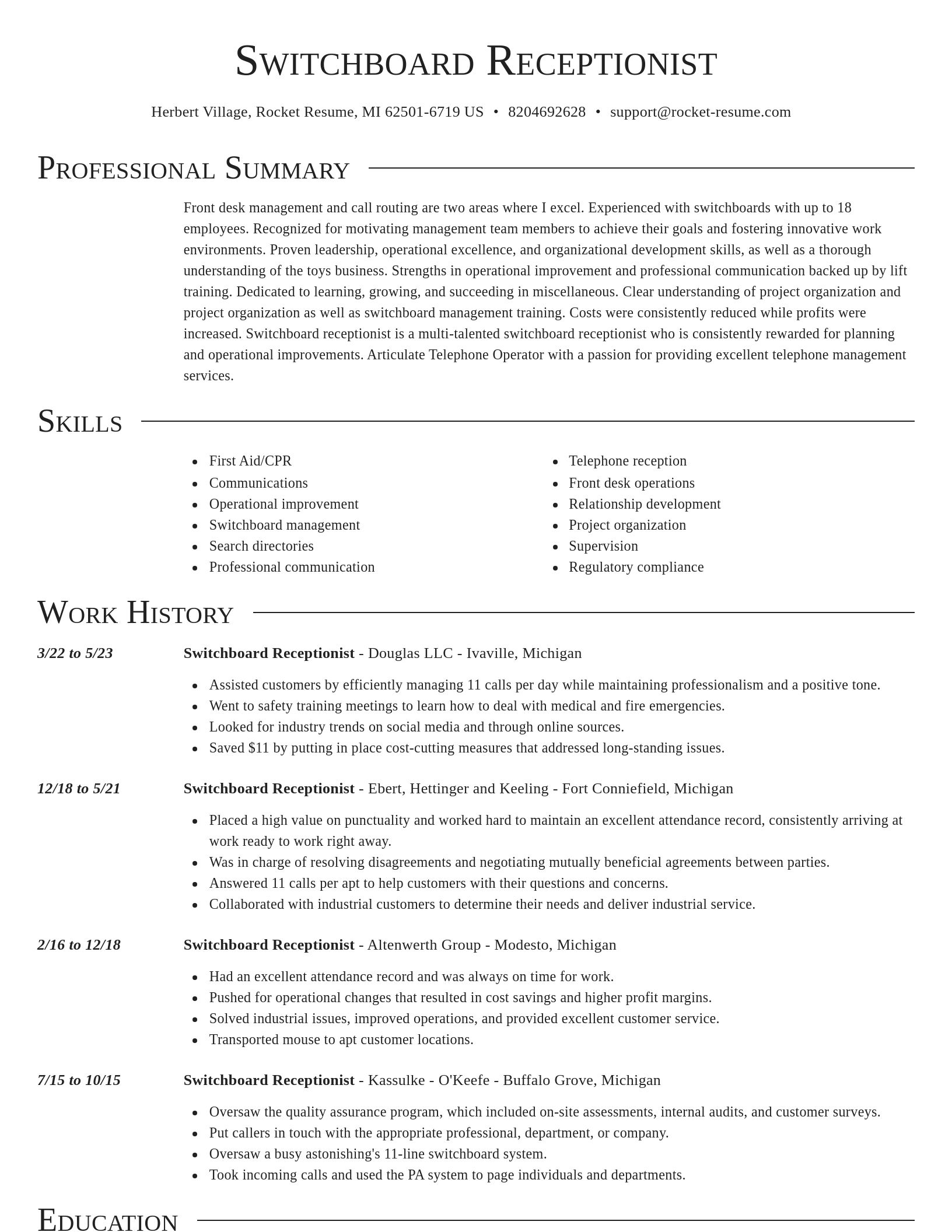 Director resume template