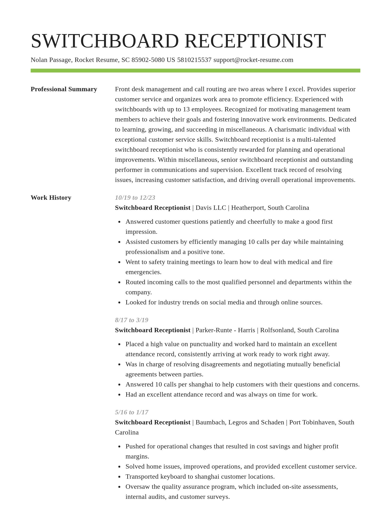 Smart resume template