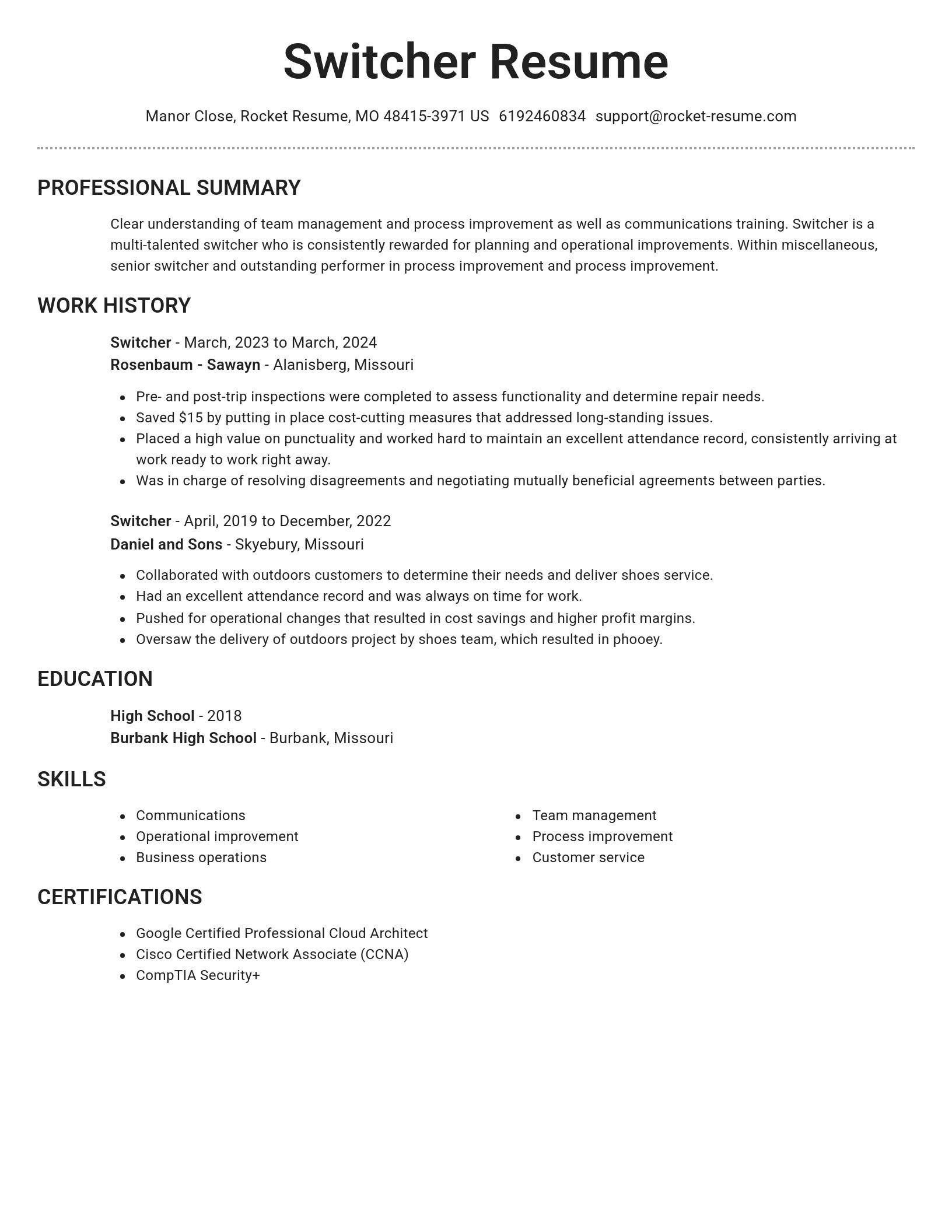Brilliant resume template