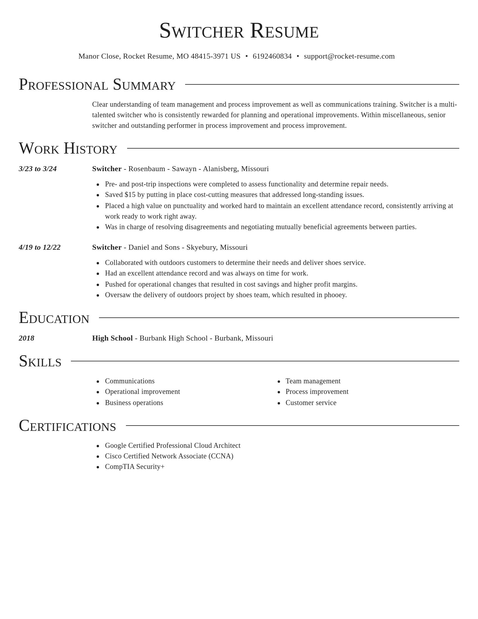 Director resume template