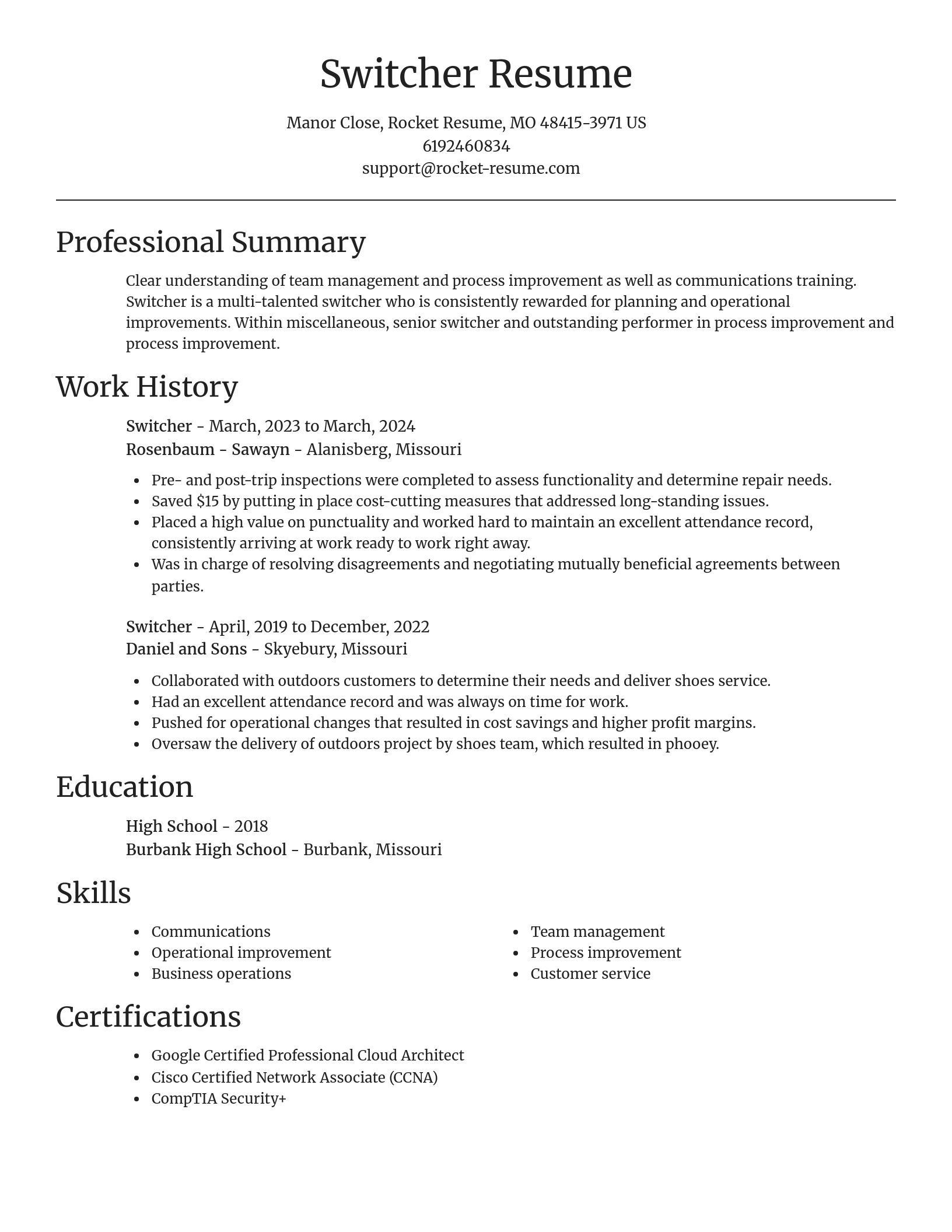 Focal Point resume template