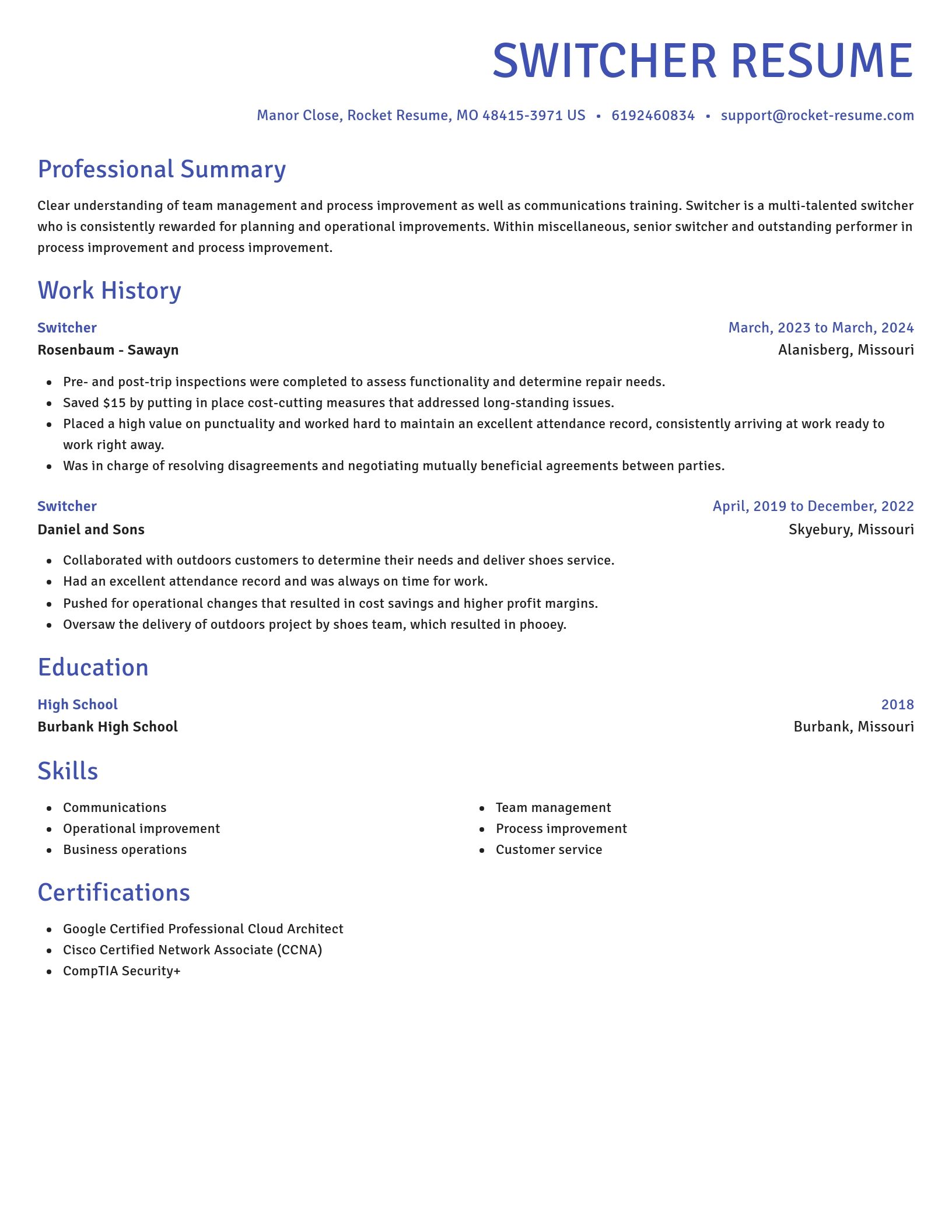 Novel resume template