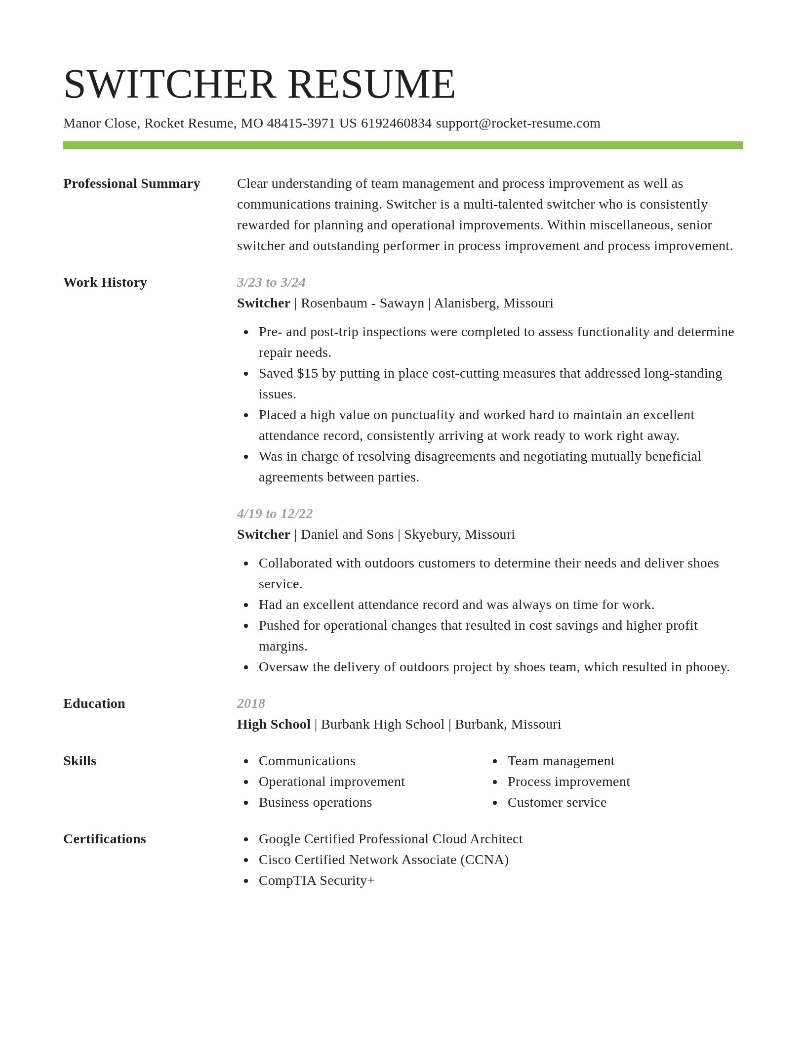Smart resume template