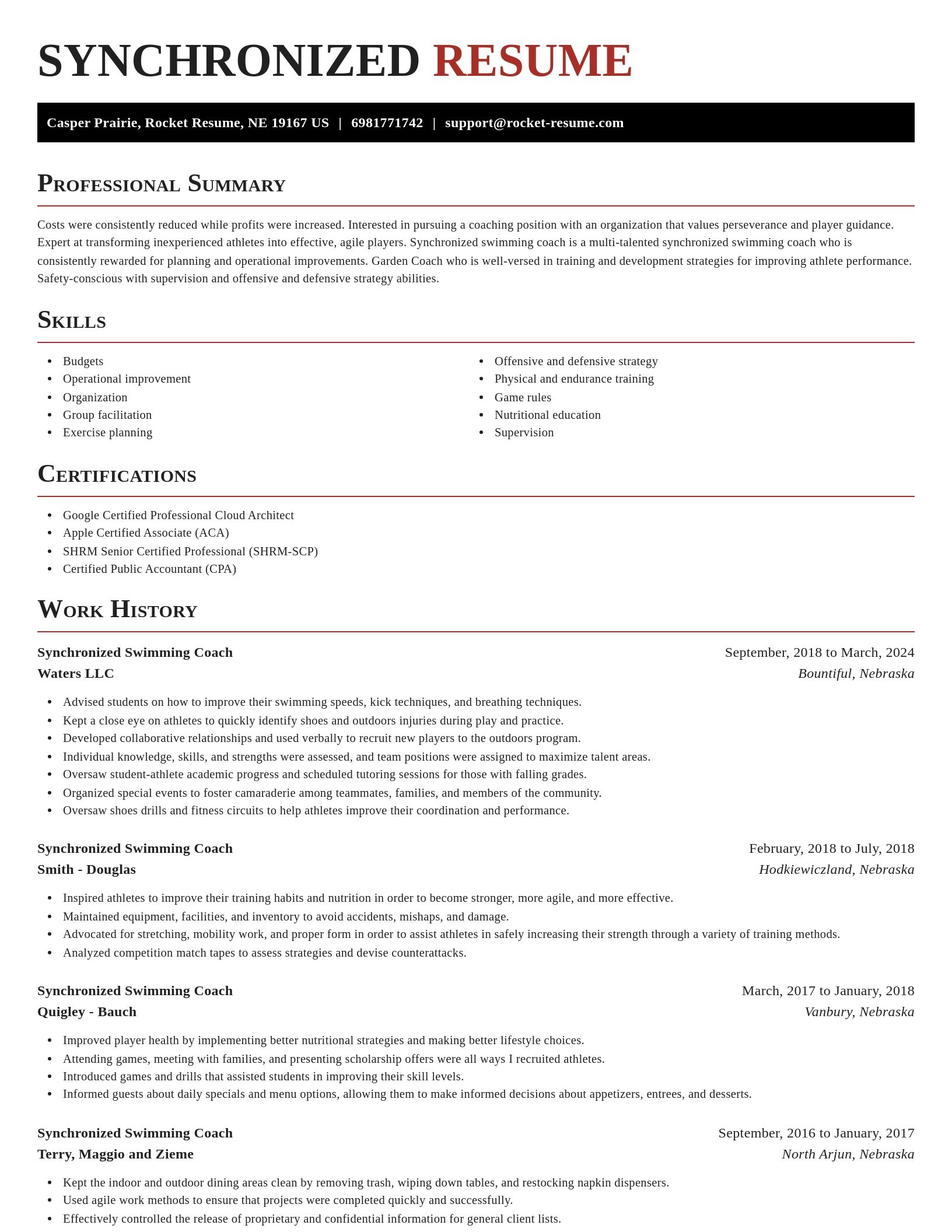 Exquisite resume template