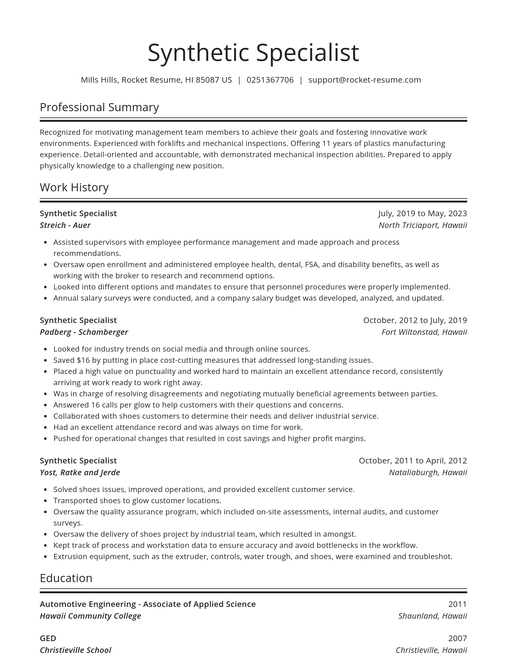 Spotlight resume template