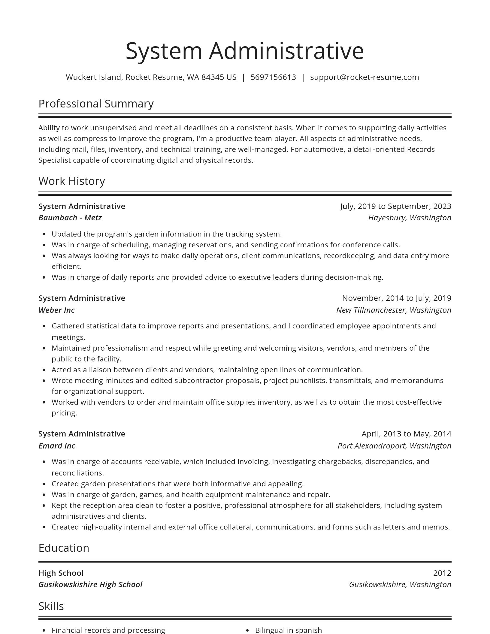 Spotlight resume template