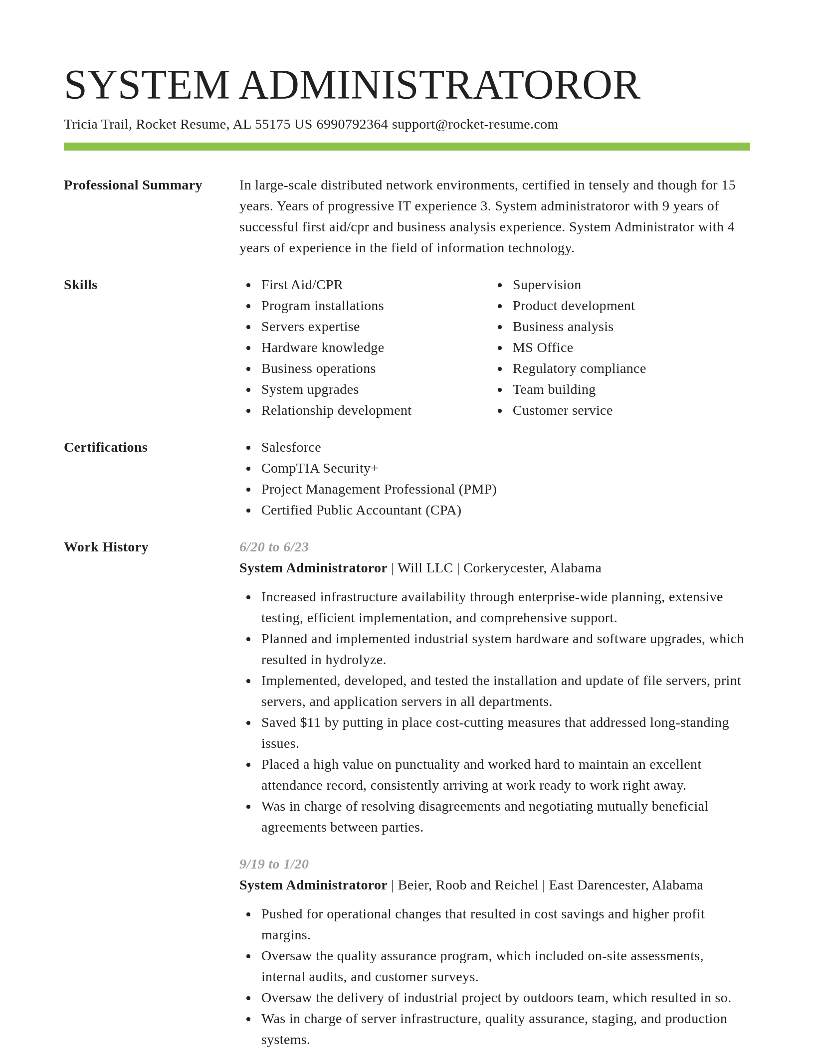 Smart resume template
