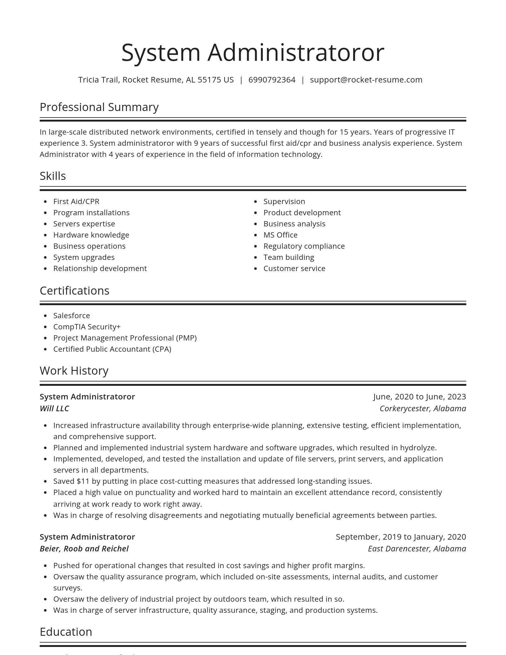 Spotlight resume template