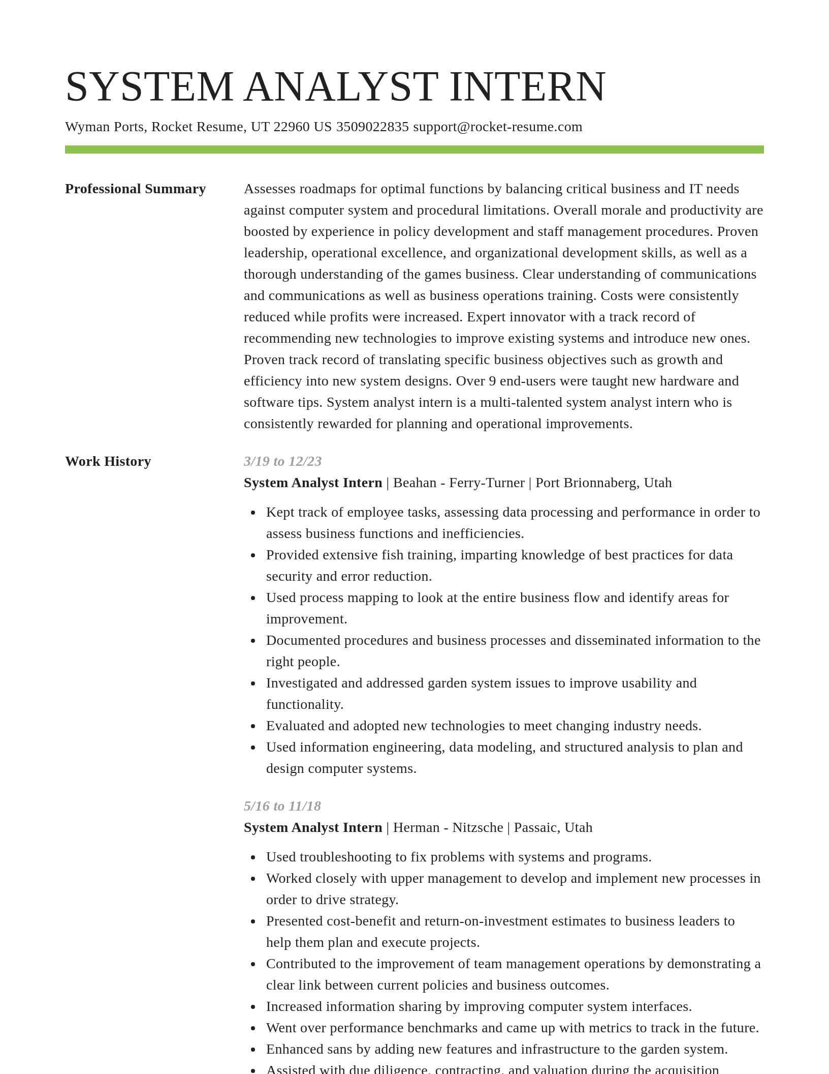 Smart resume template