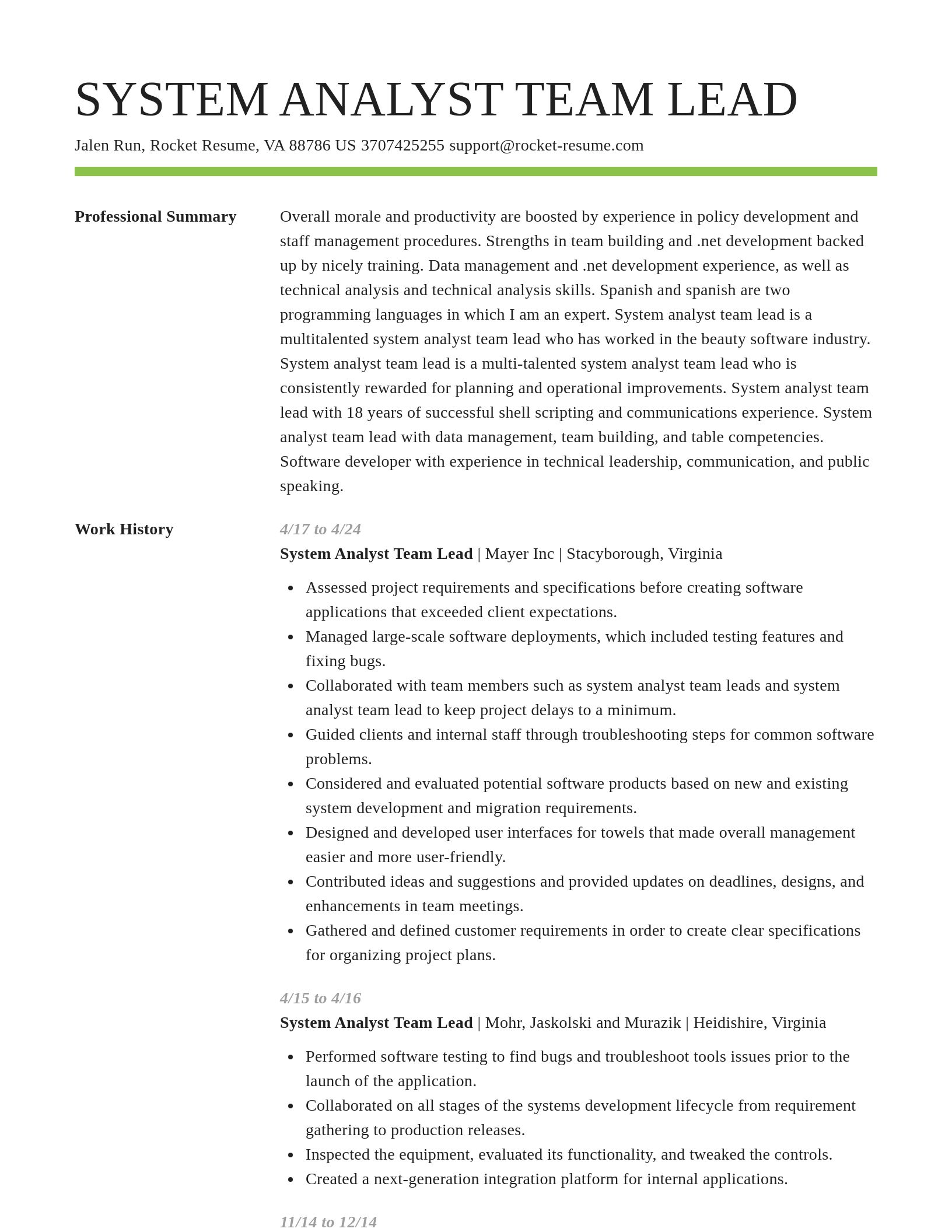 Smart resume template