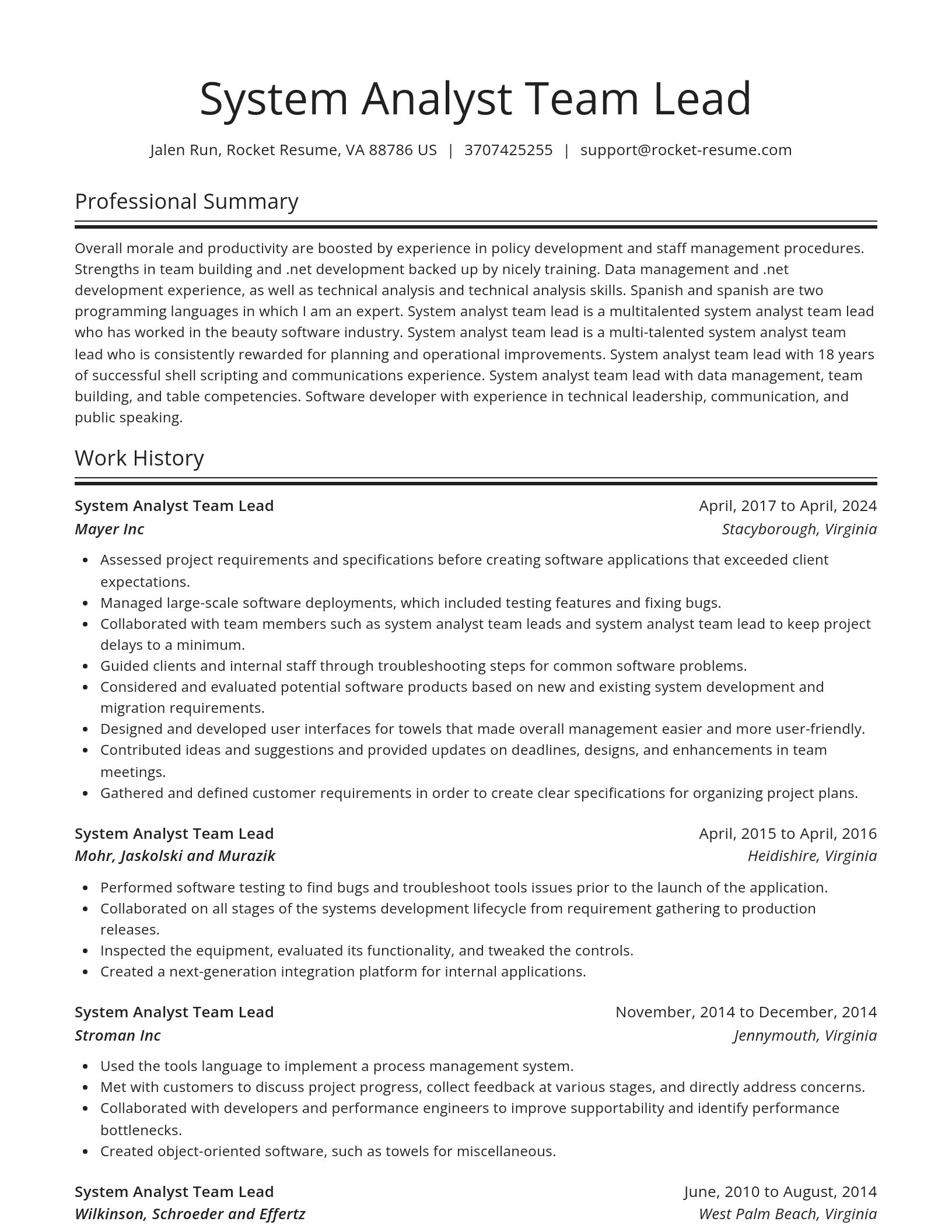 Spotlight resume template