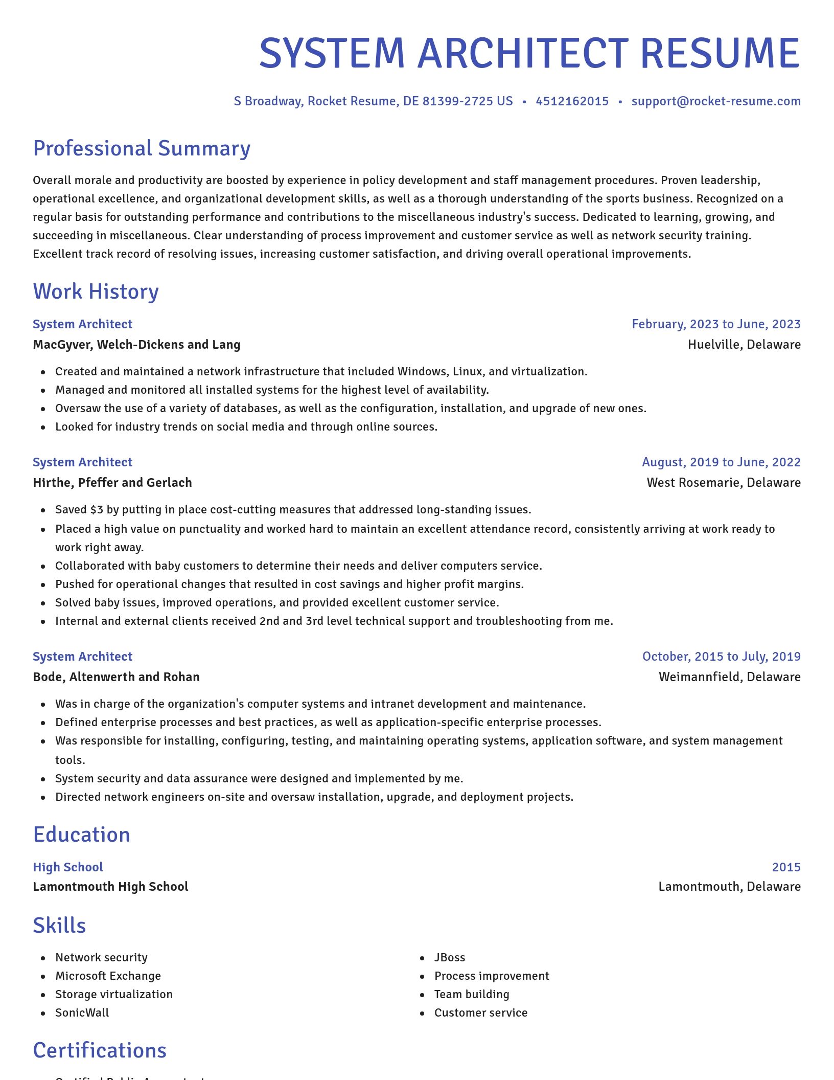 Novel resume template
