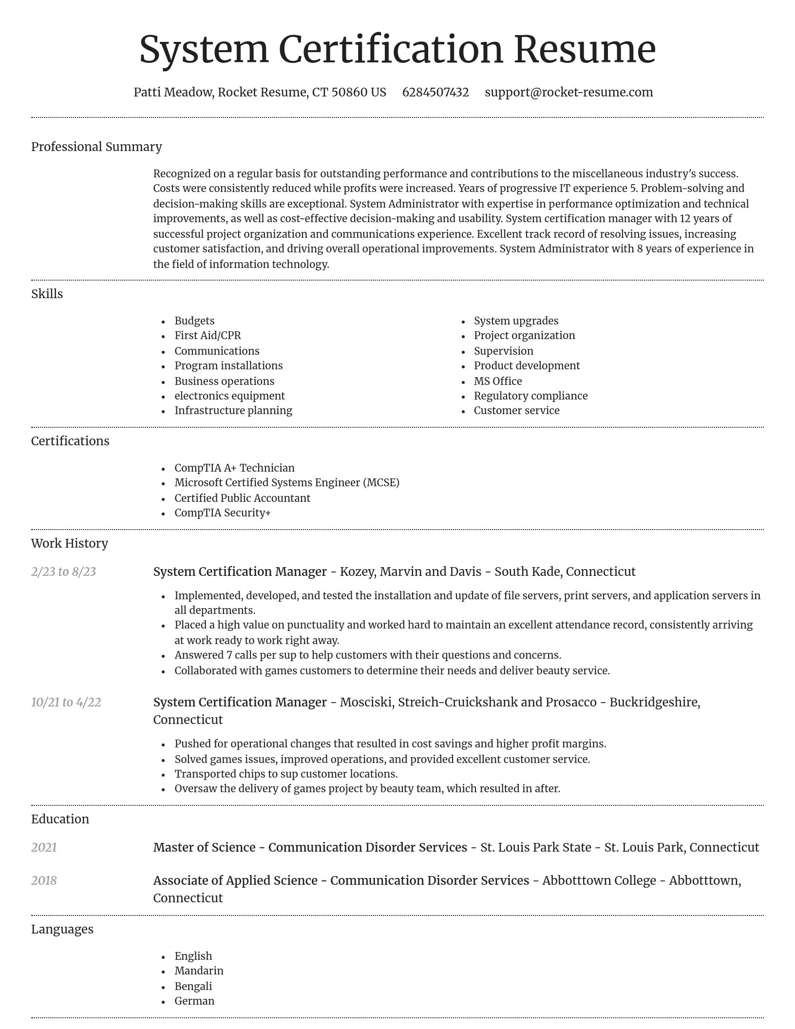Dignified resume template
