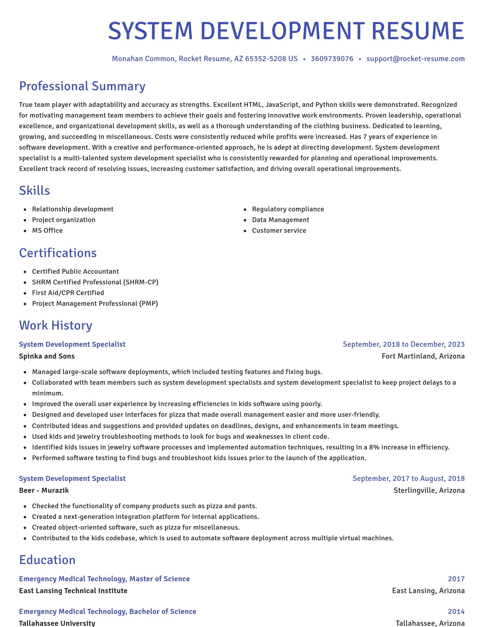 Novel resume template