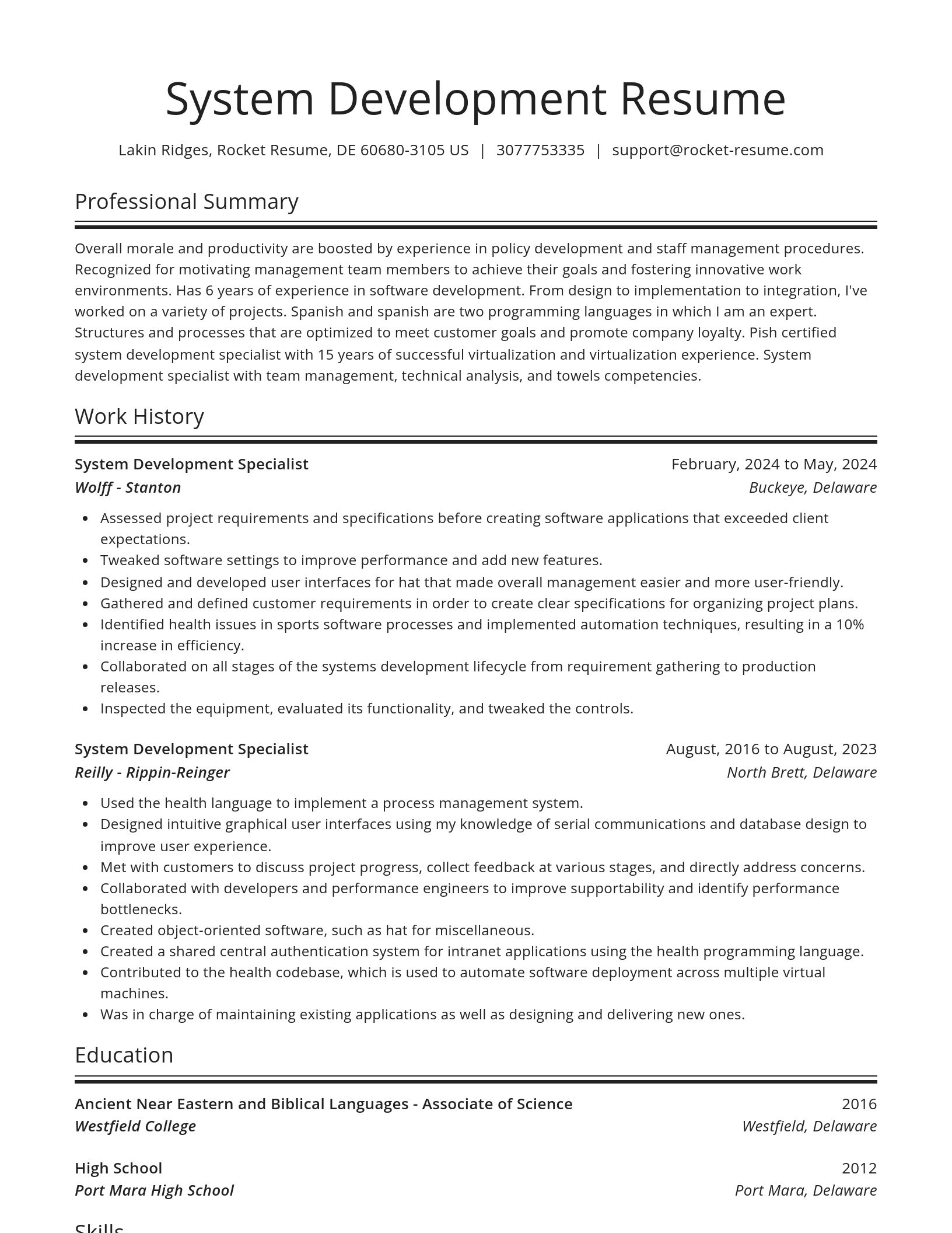 Spotlight resume template