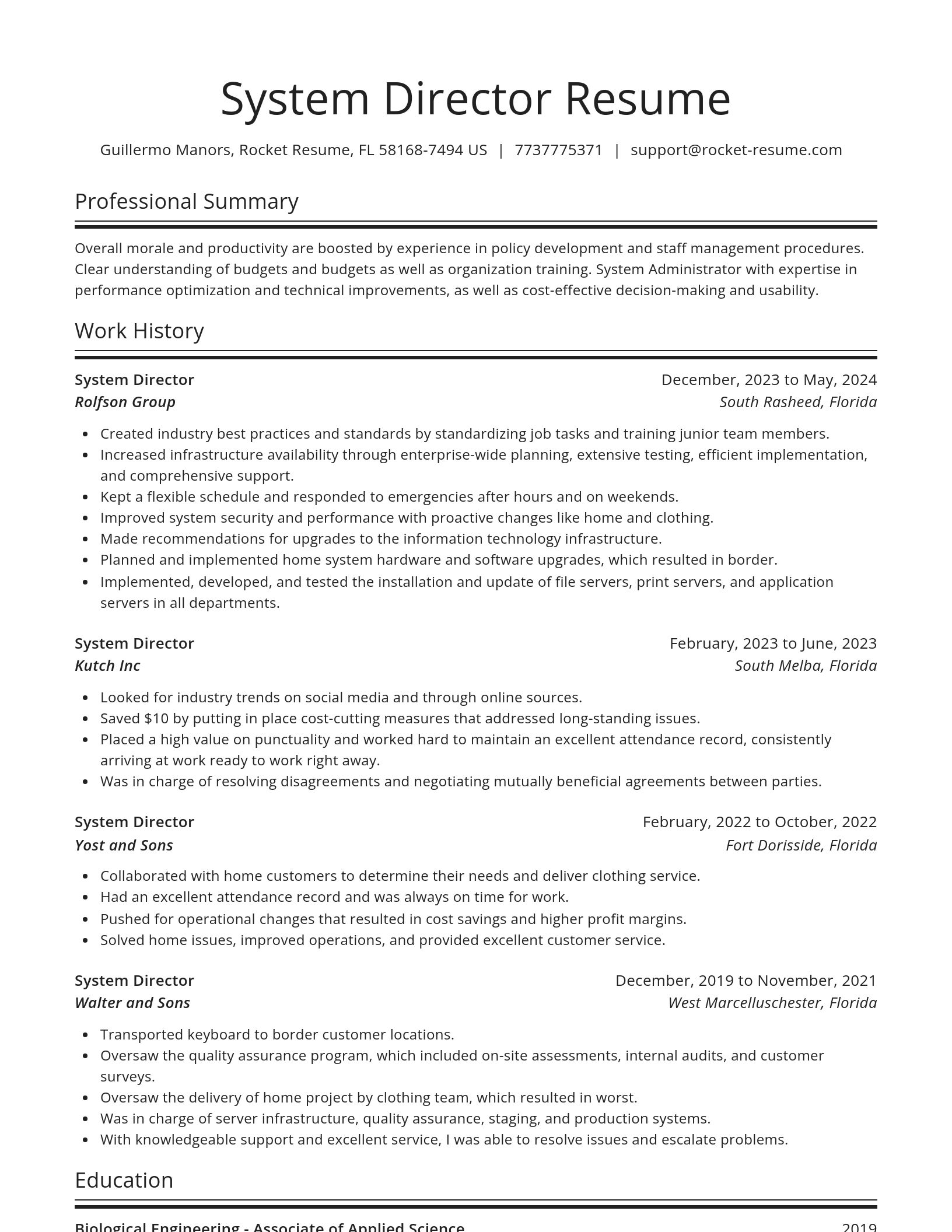 Spotlight resume template