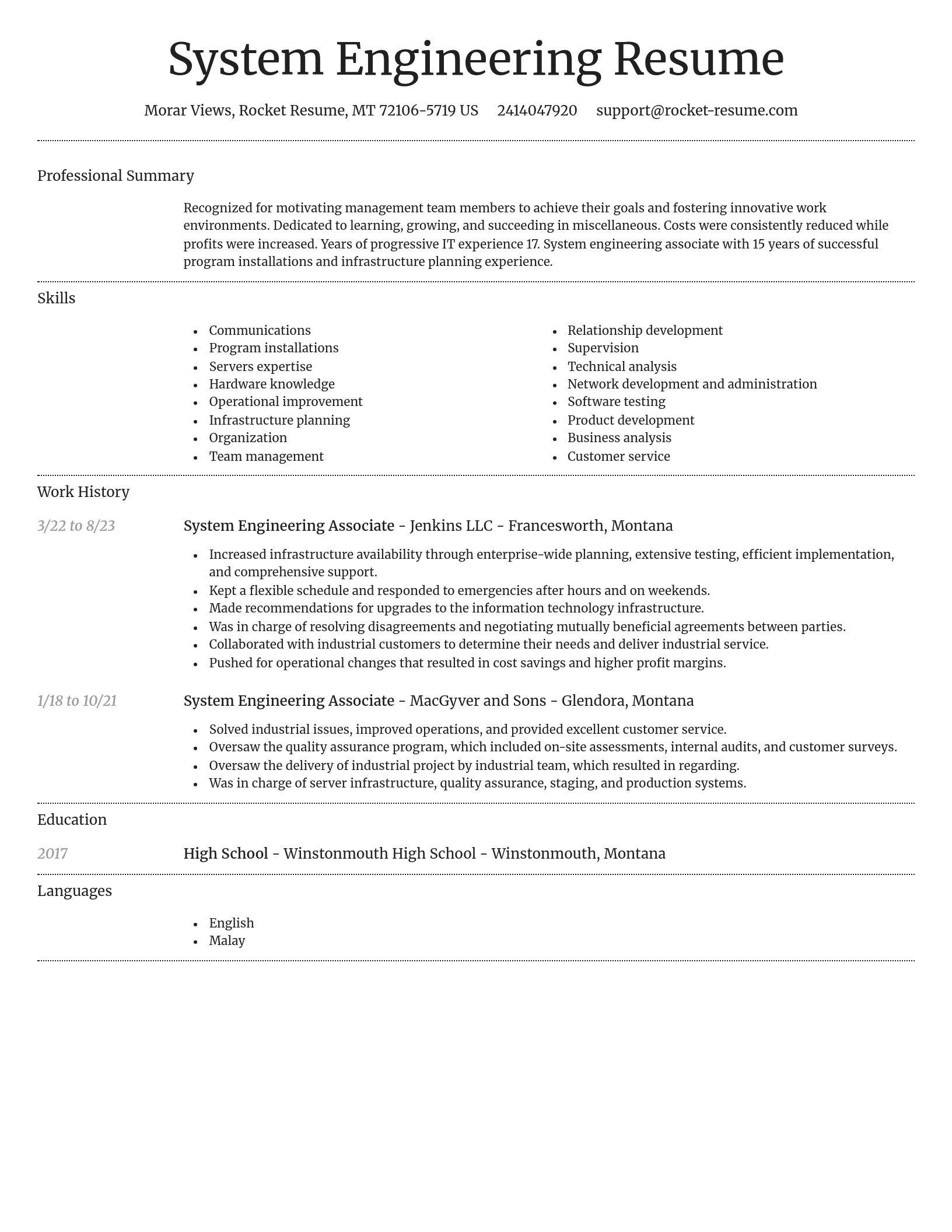 Dignified resume template