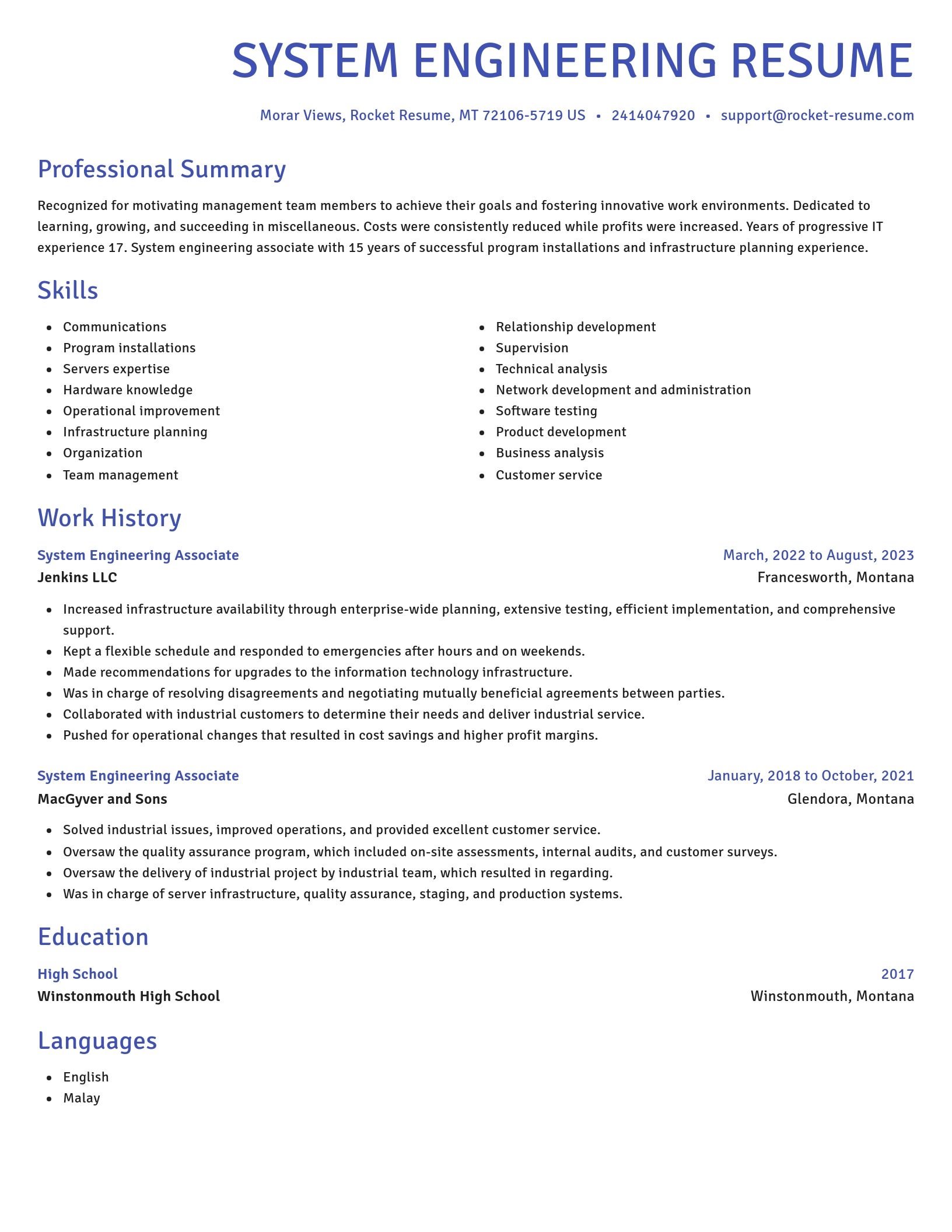 Novel resume template