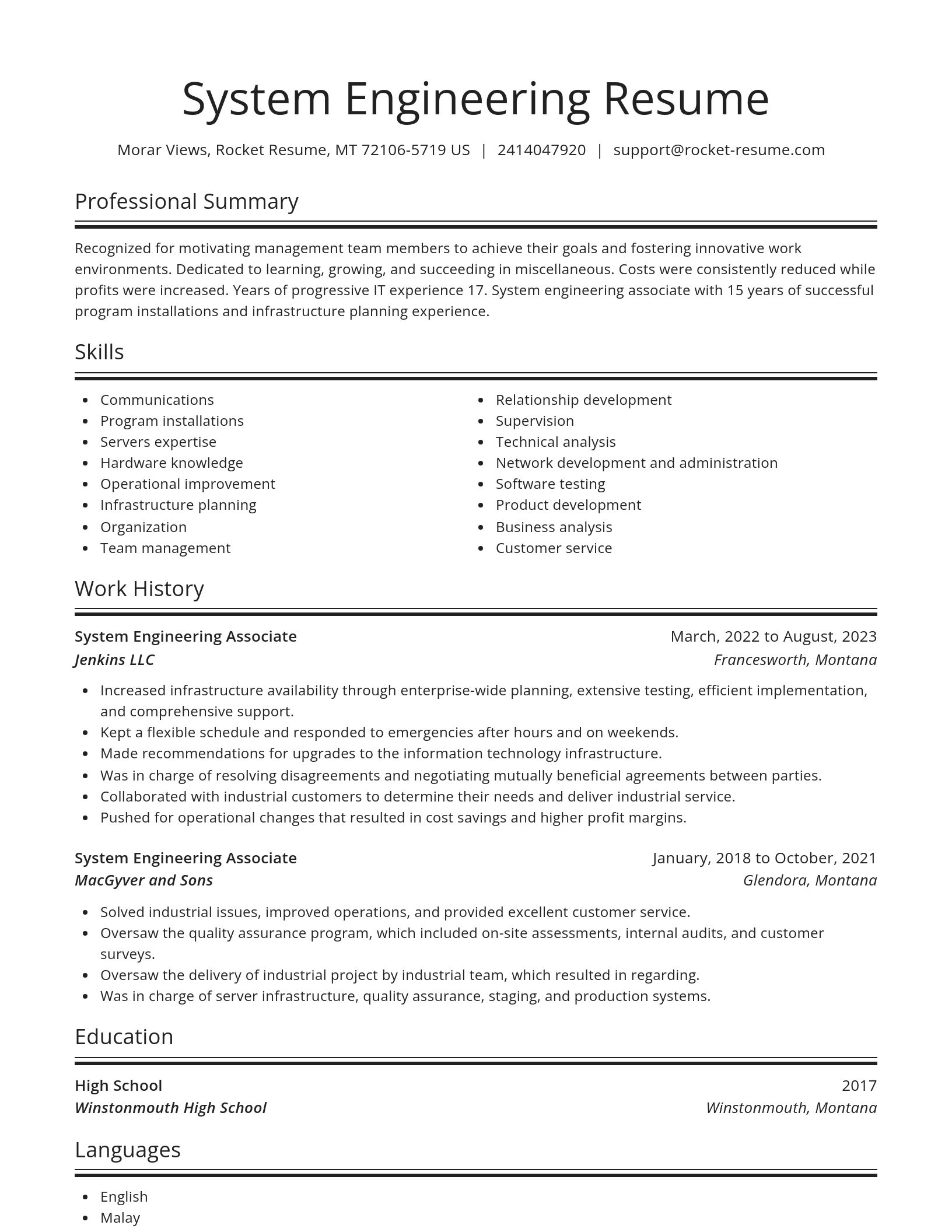 Spotlight resume template