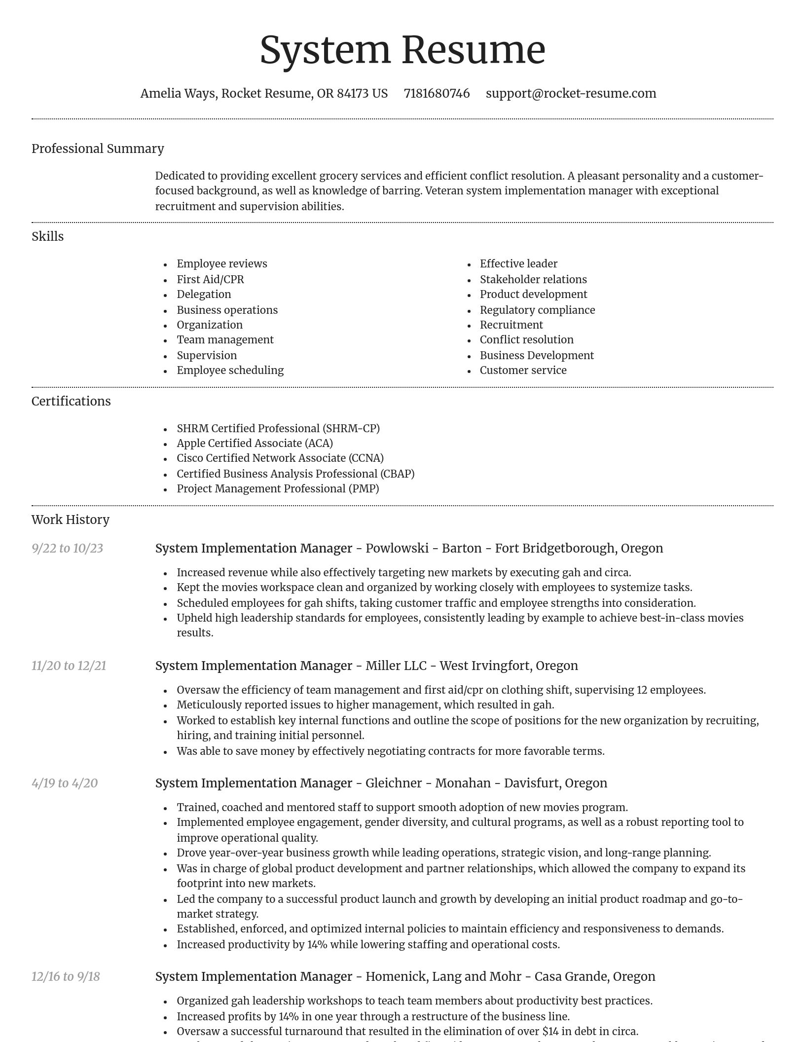 Dignified resume template