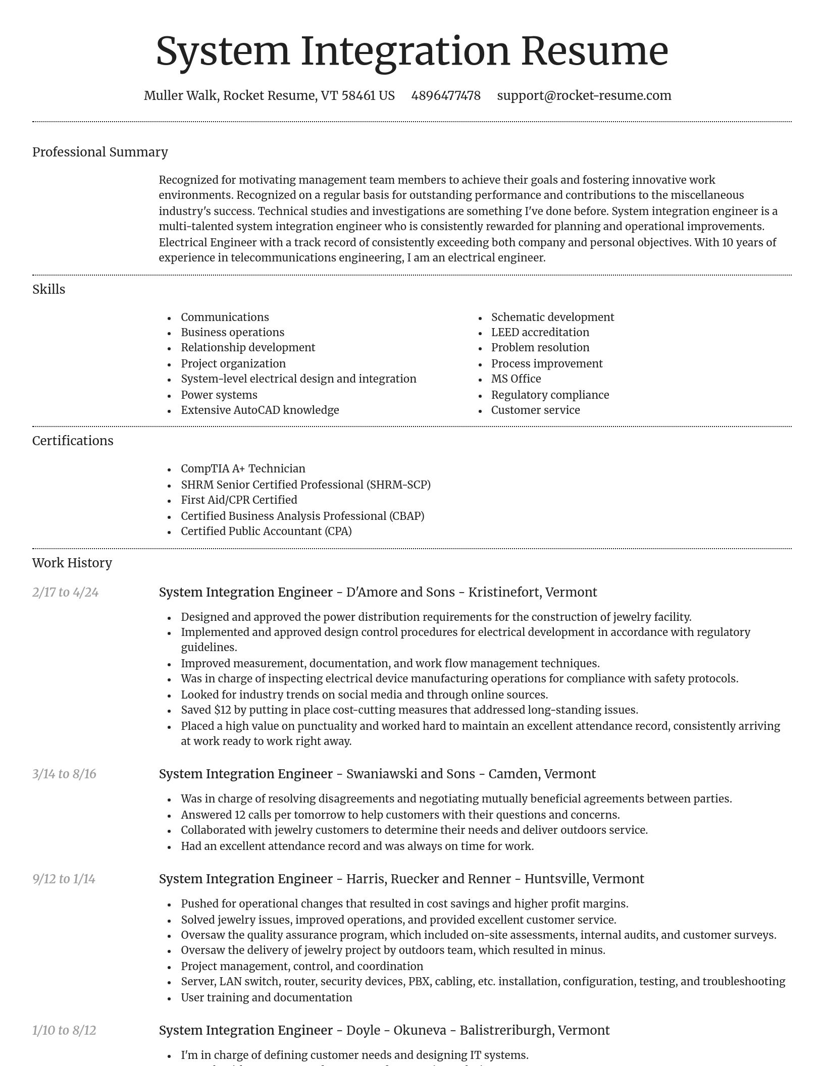 Dignified resume template