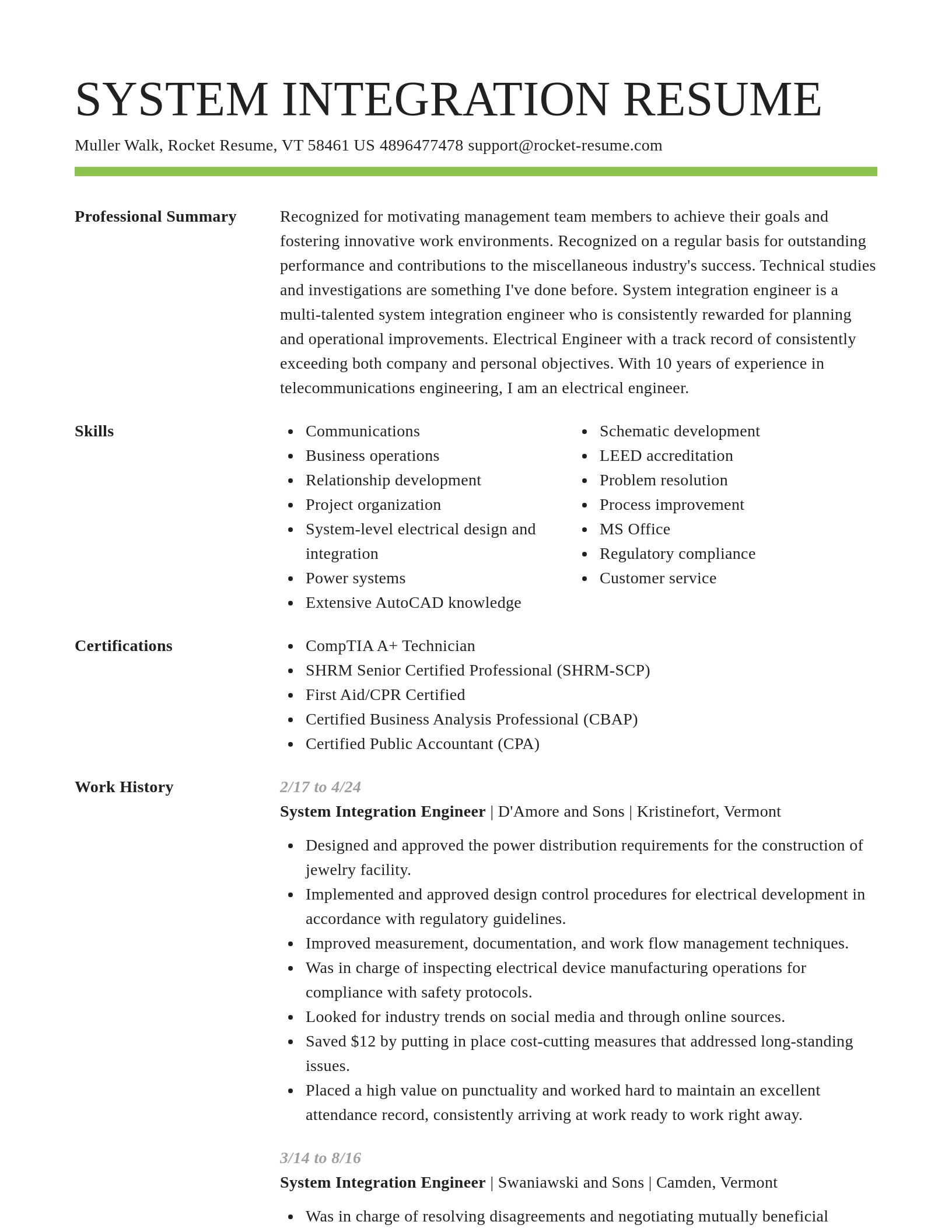 Smart resume template