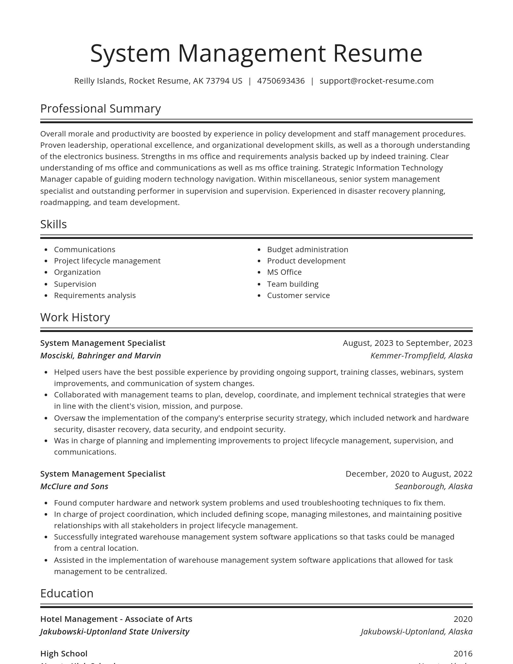 Spotlight resume template