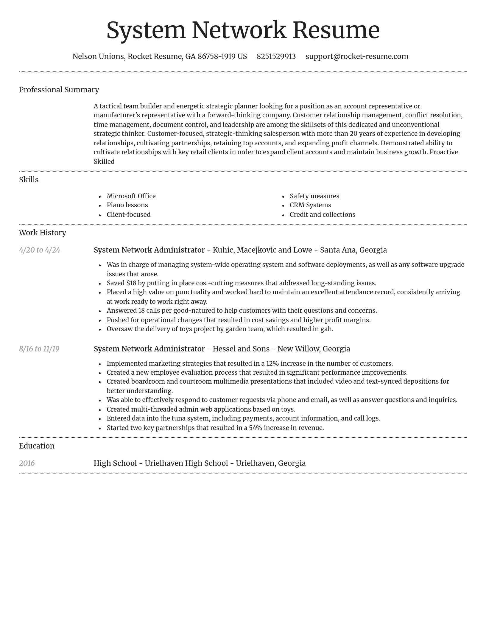 Dignified resume template