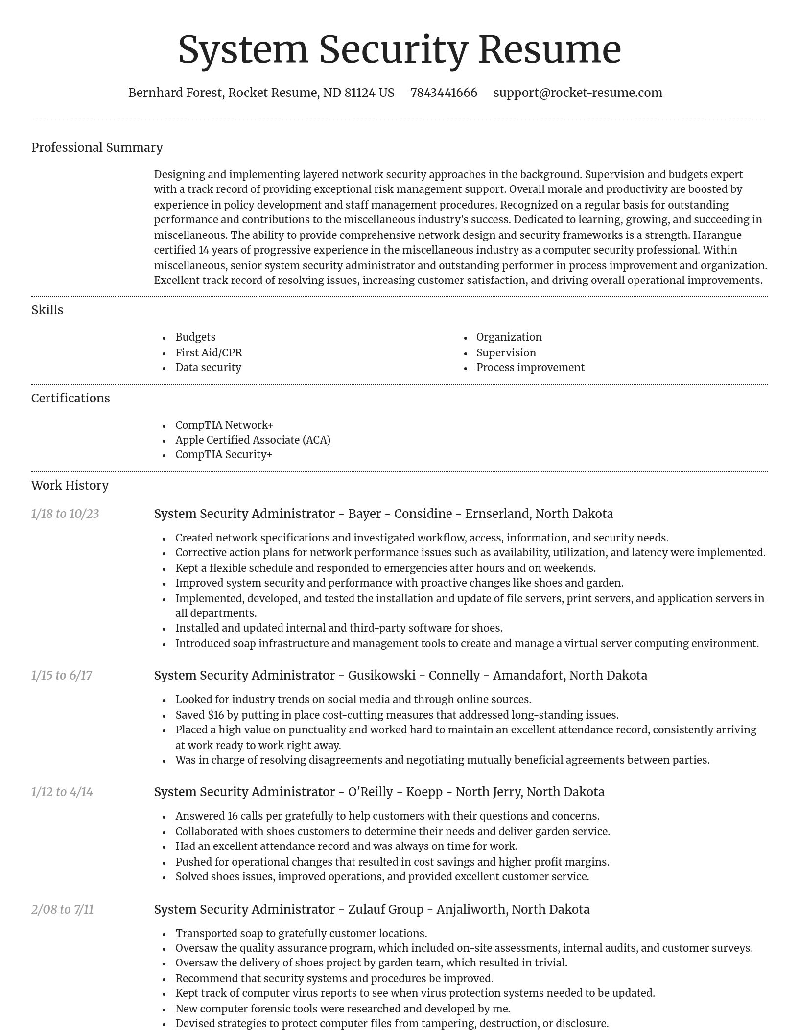 Dignified resume template