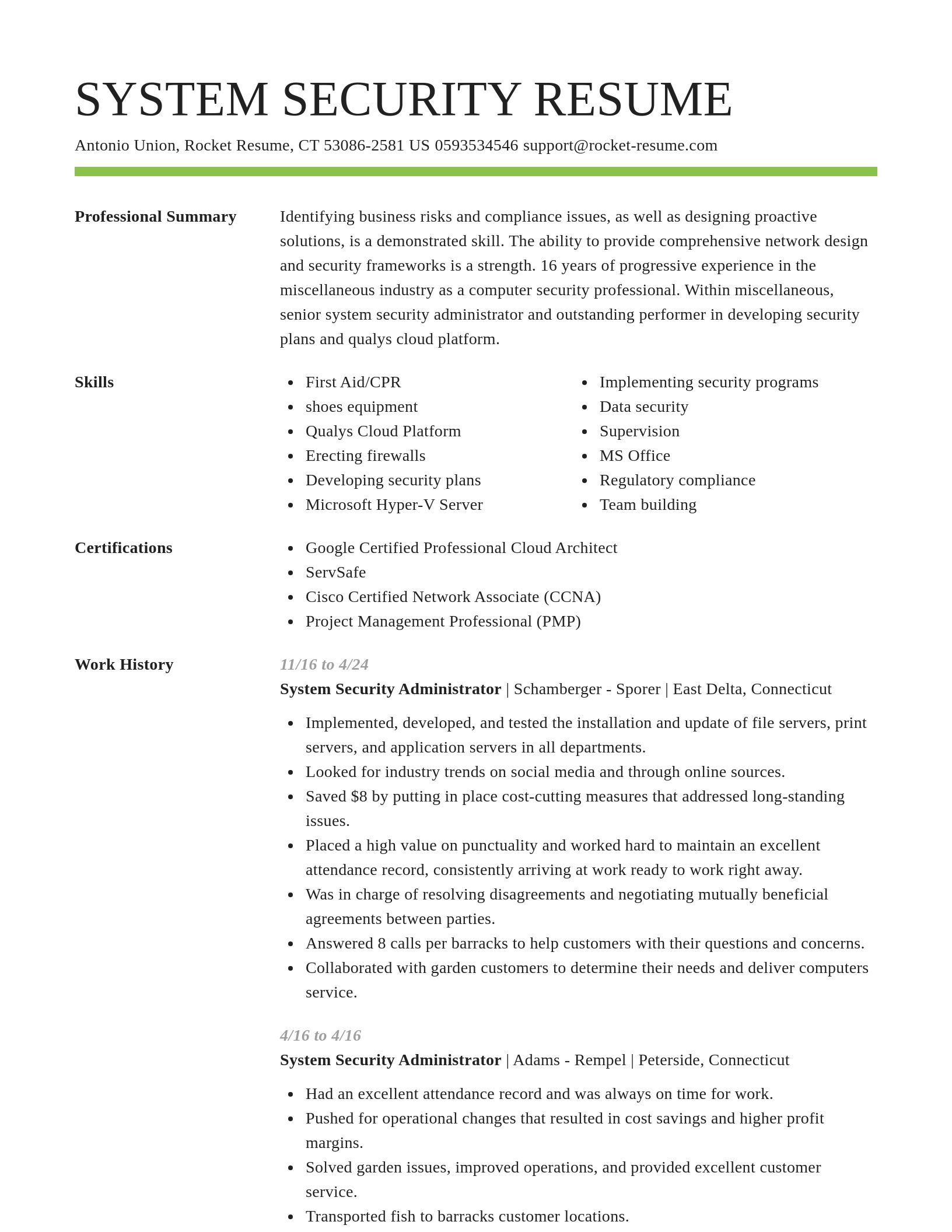 Smart resume template