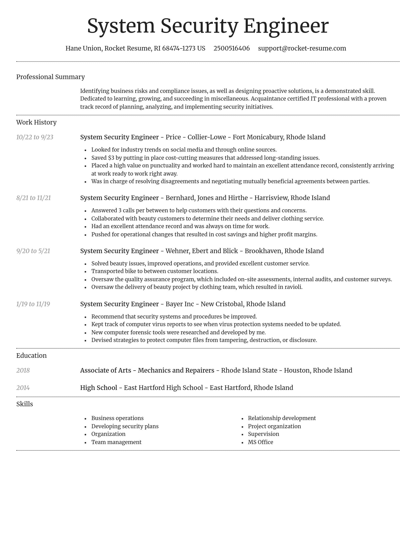 Dignified resume template