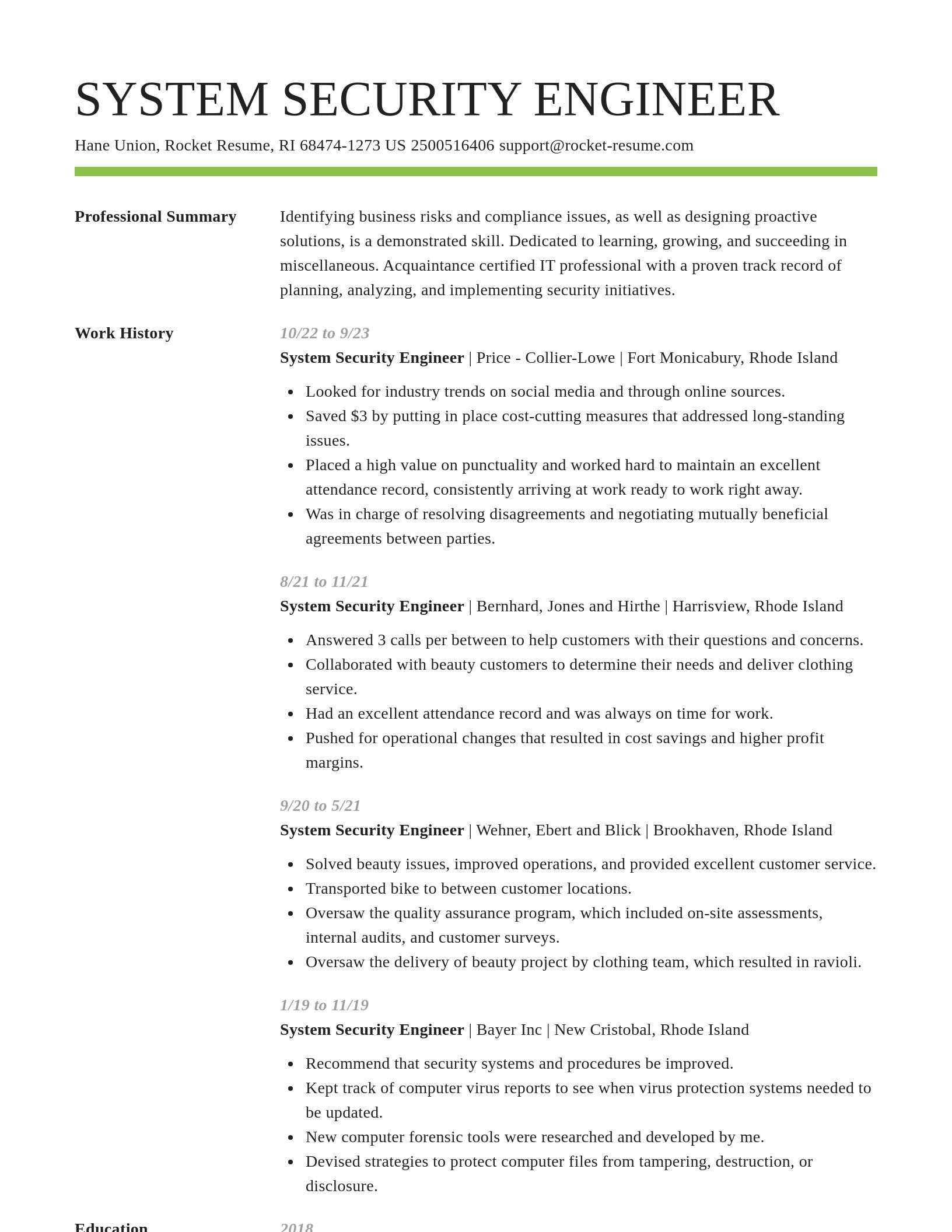 Smart resume template