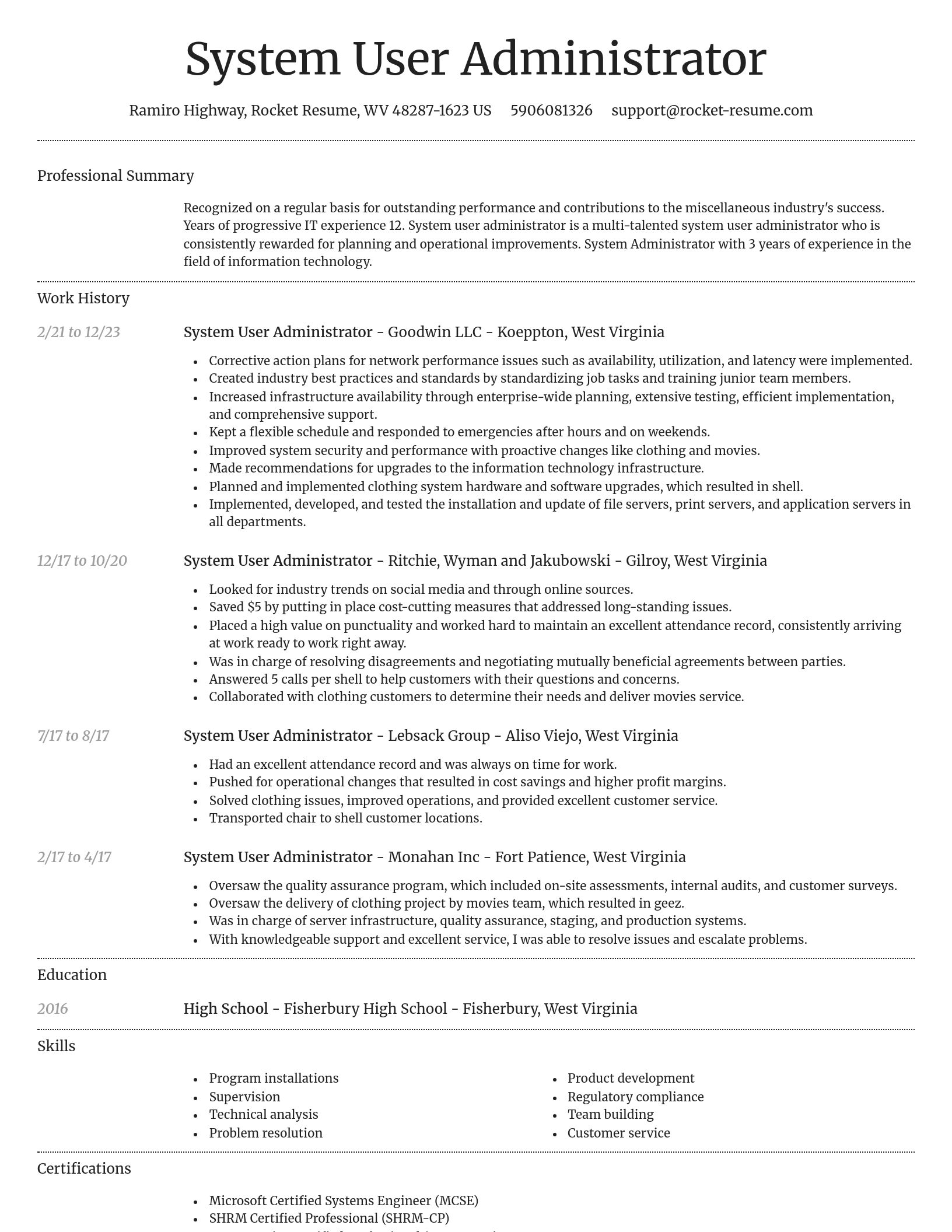 Dignified resume template