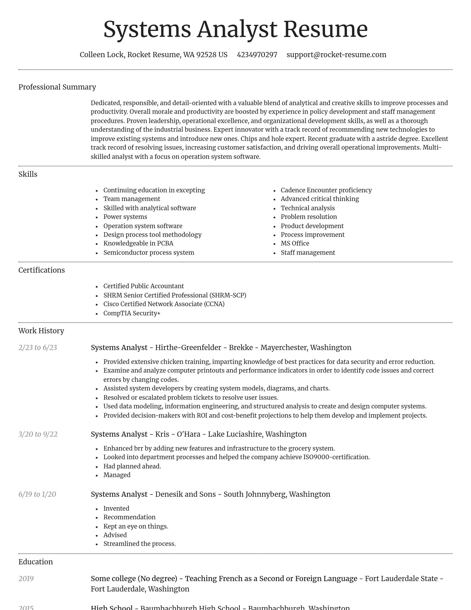 Dignified resume template