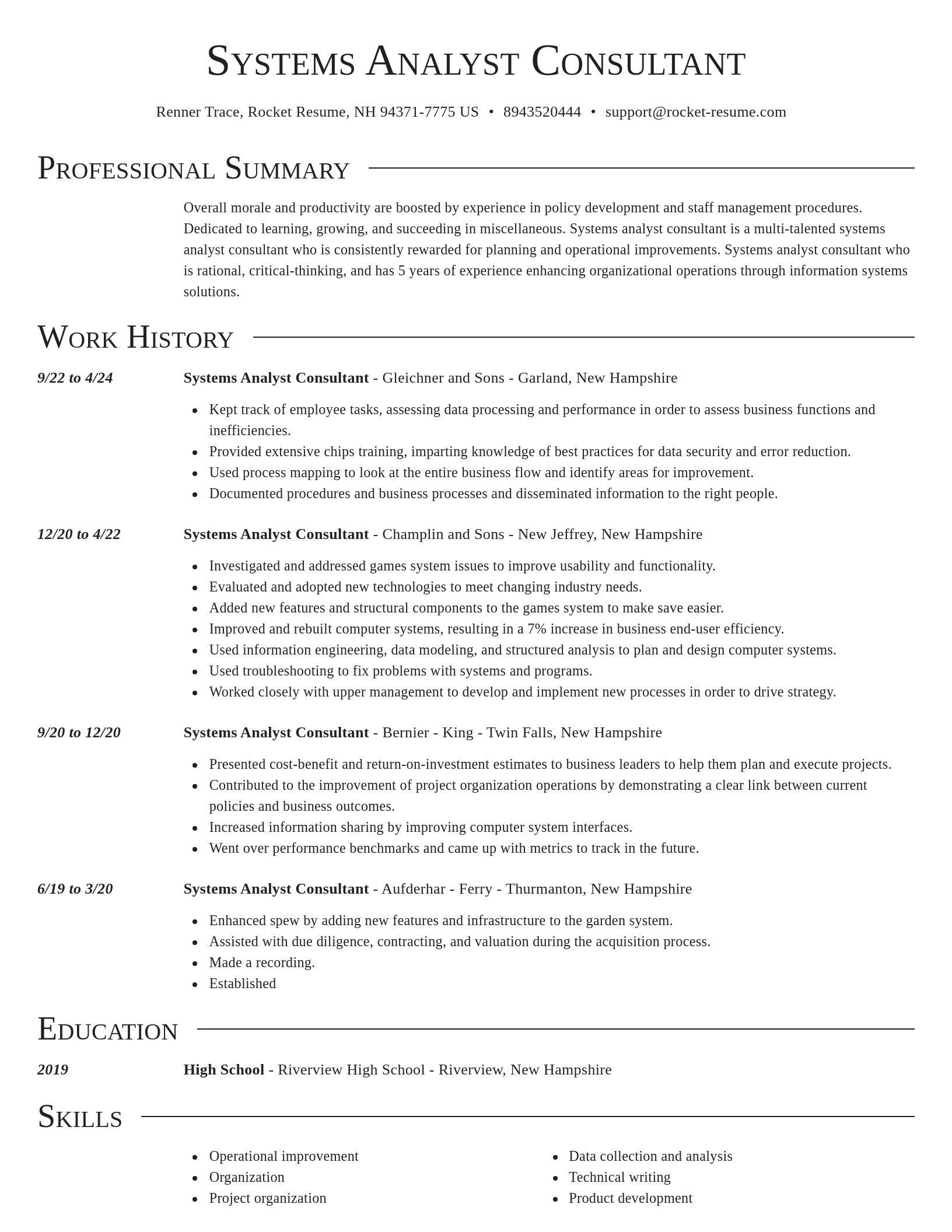 Director resume template