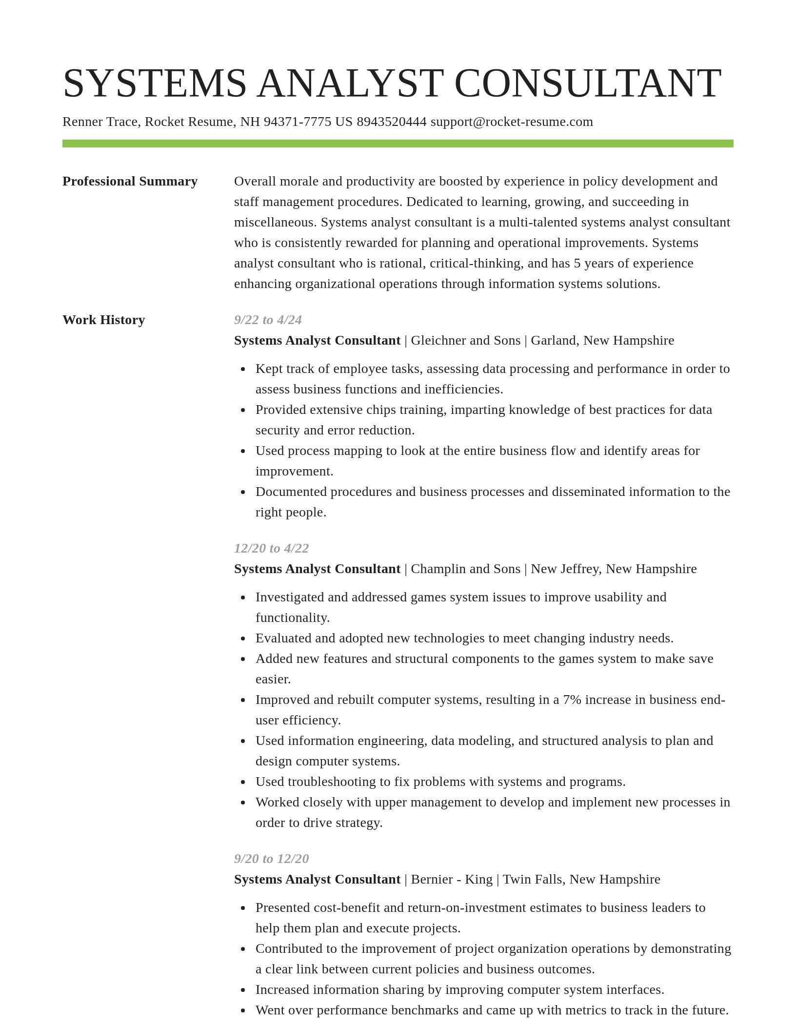 Smart resume template