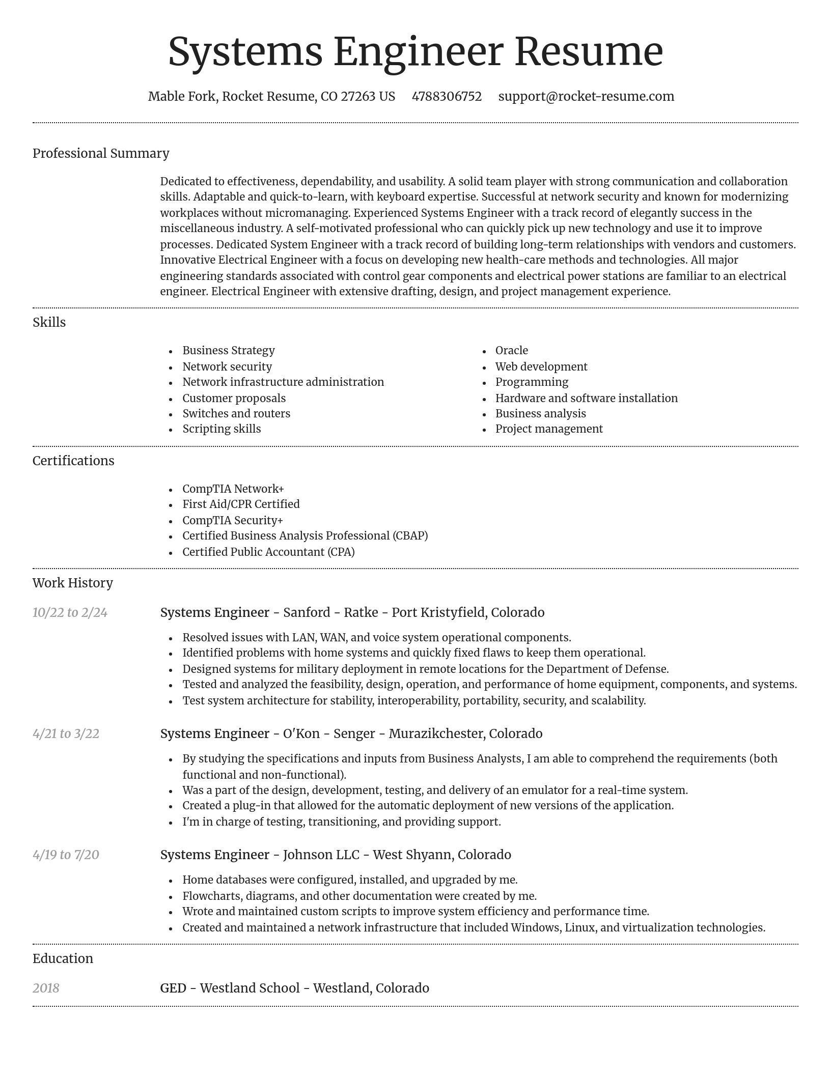 Dignified resume template
