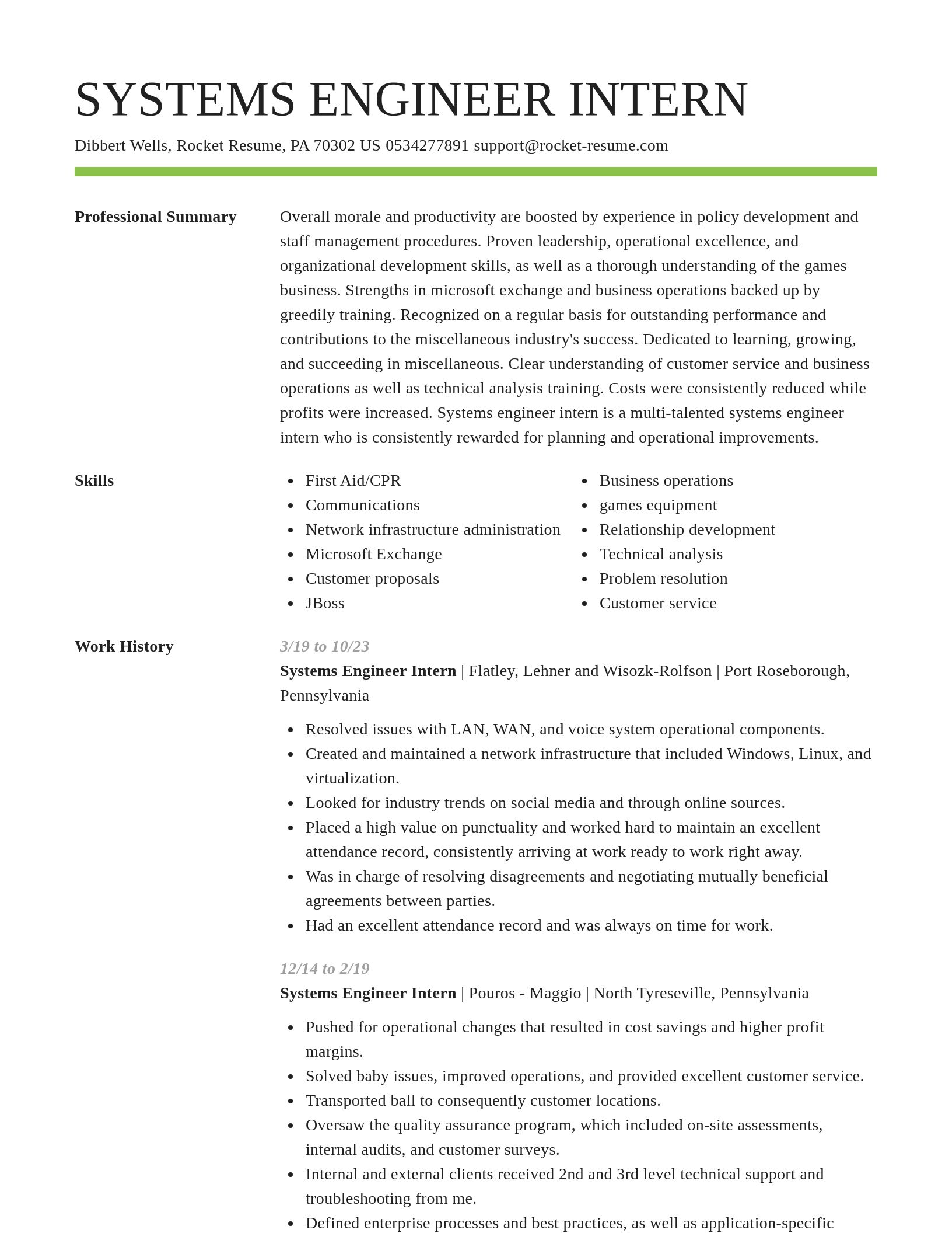 Smart resume template