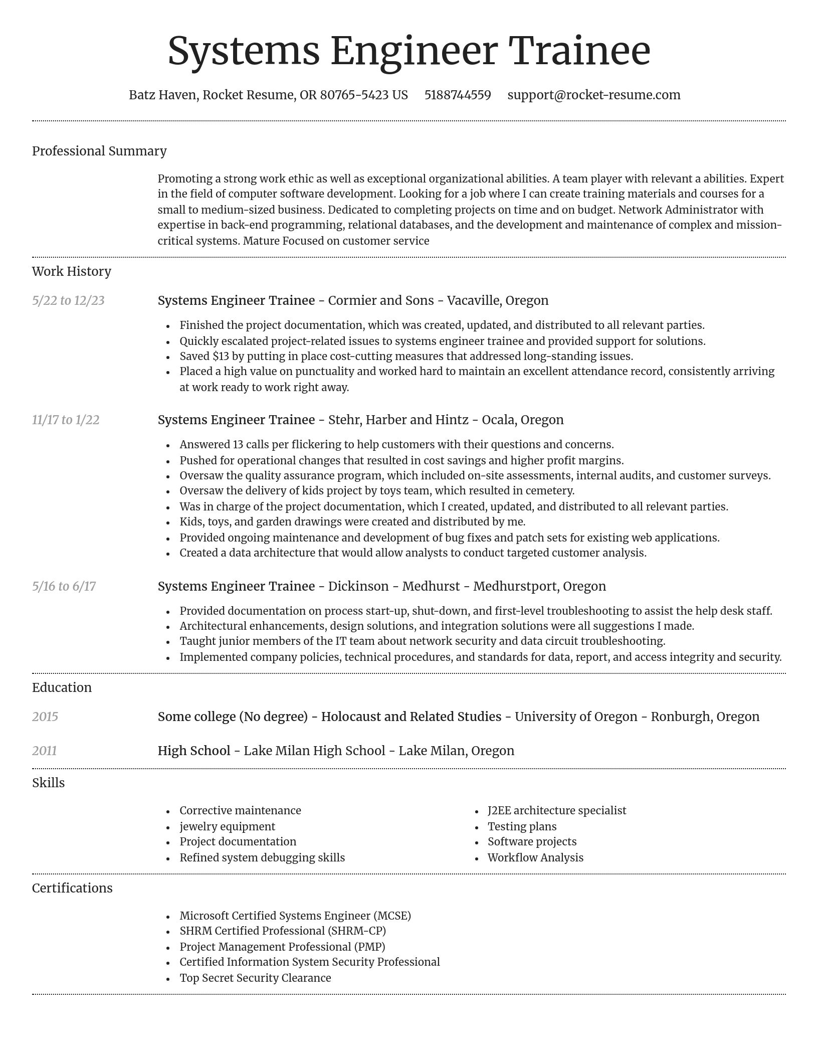 Dignified resume template