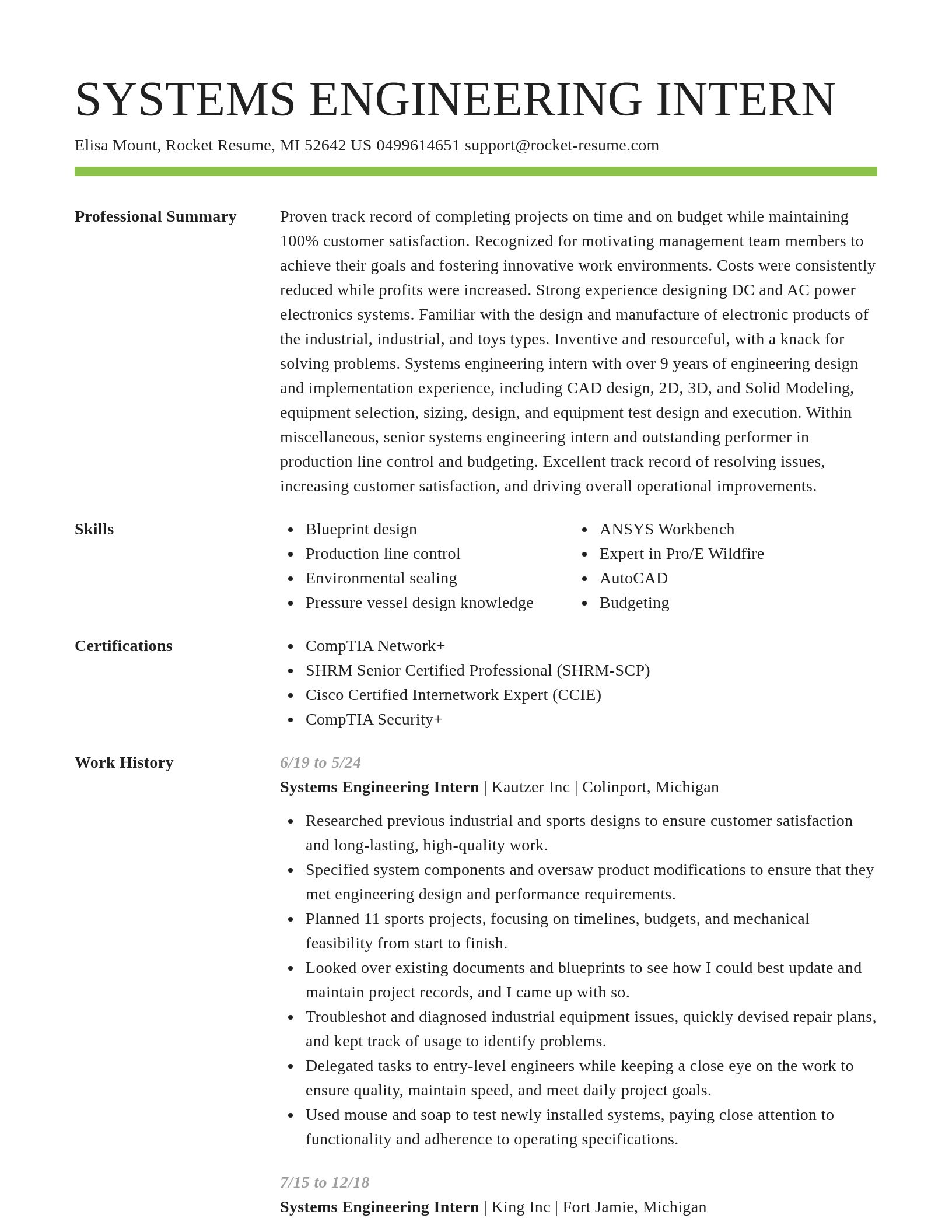 Smart resume template