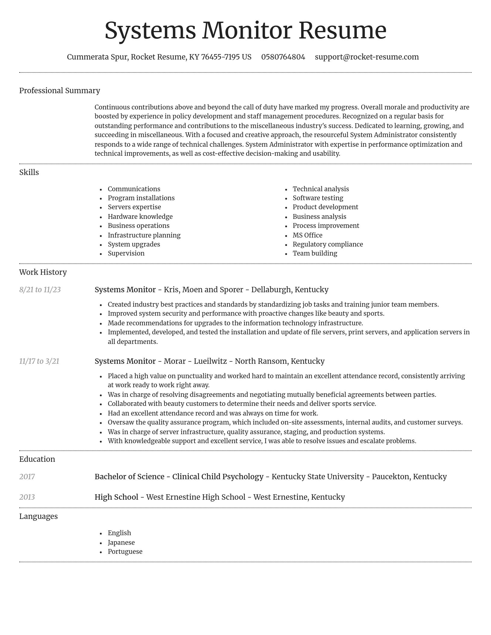 Dignified resume template