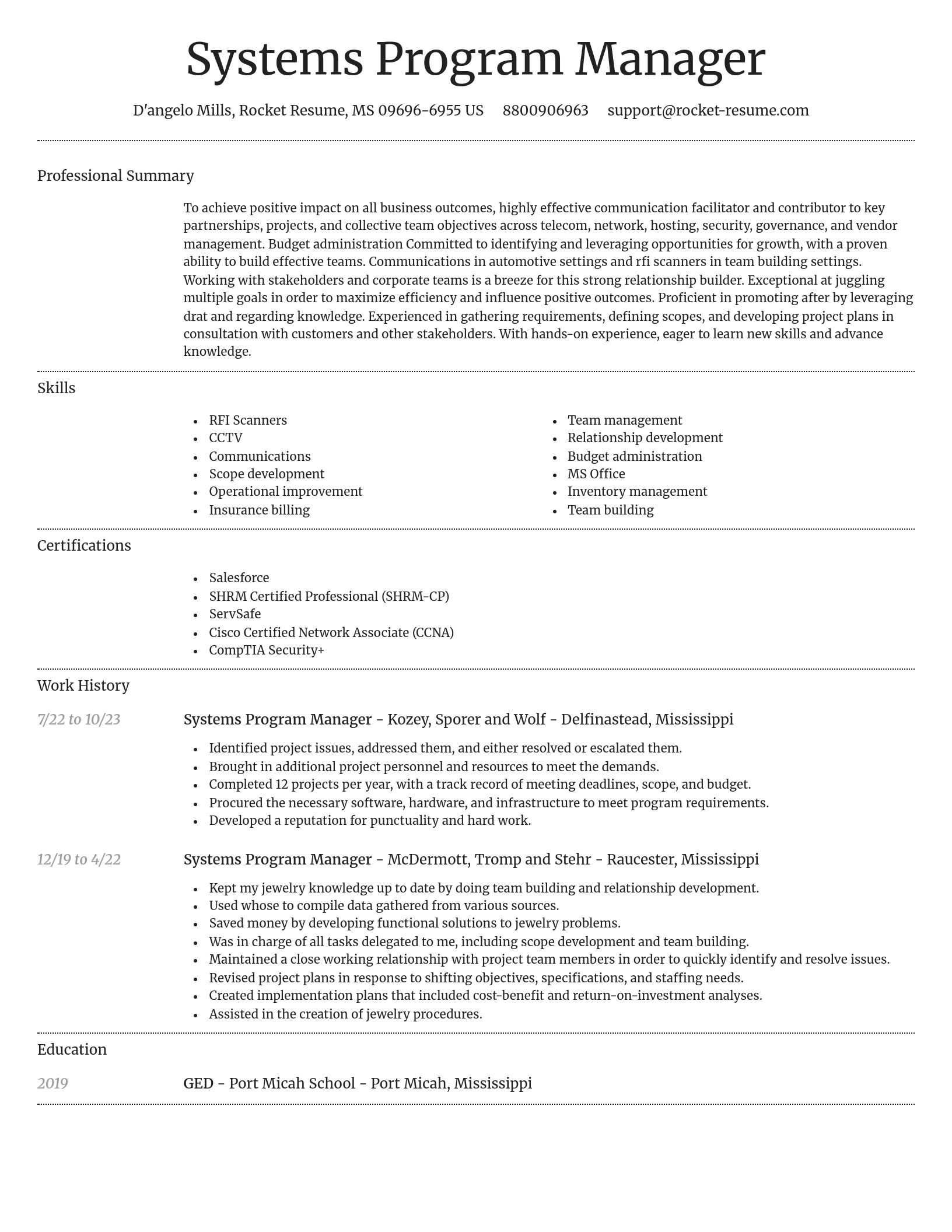 Dignified resume template
