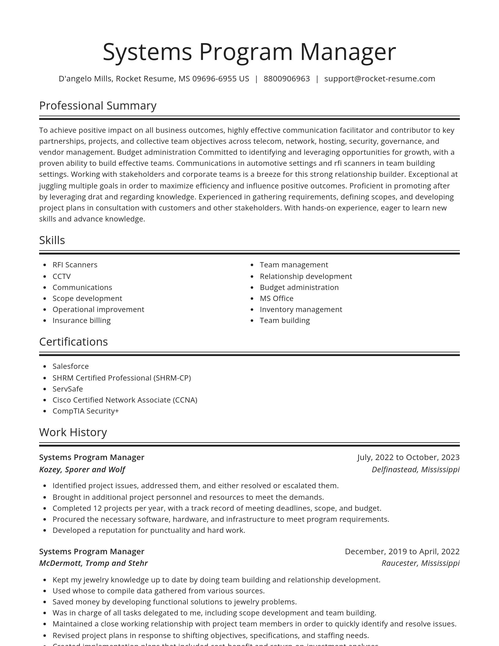 Spotlight resume template